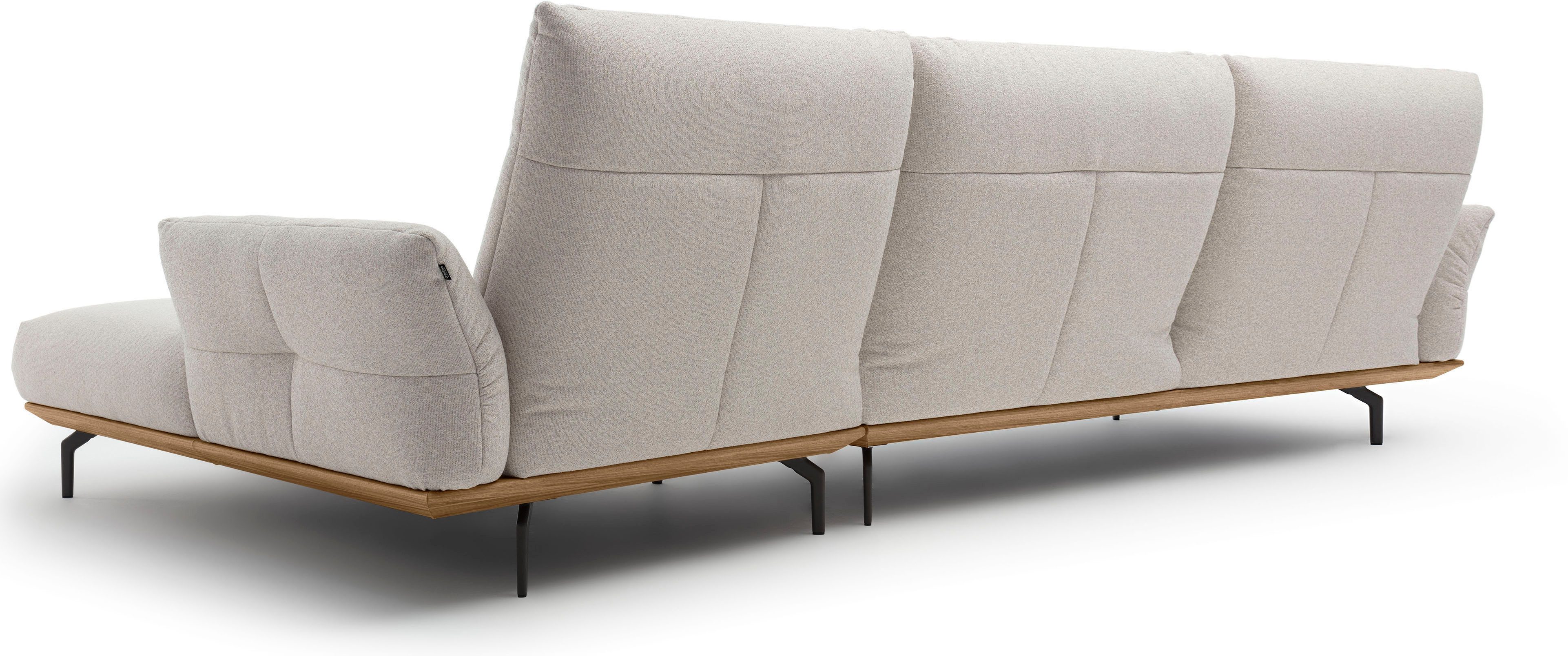 Creation BY ROLF BENZ Hoekbank CR.460 Sokkel in walnotenhout, onderstel in umbra grijs, breedte 338 cm