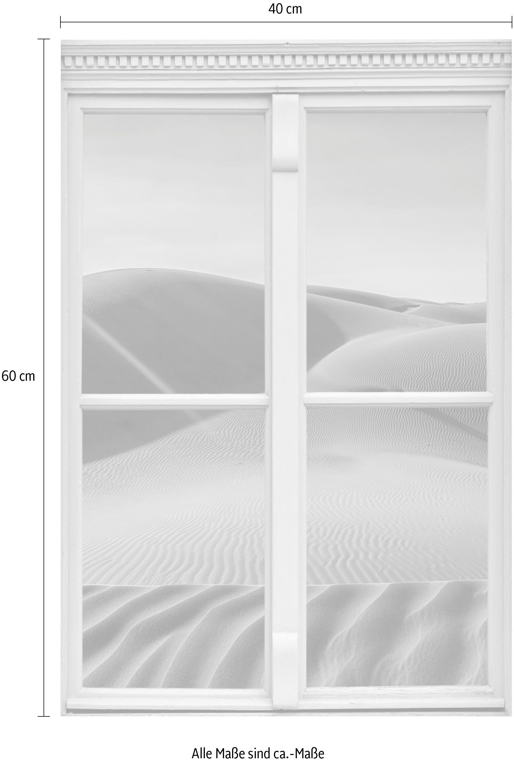 queence Wandfolie Woestijn Muursticker, muurdecoratie, zelfklevend, 3D, raam