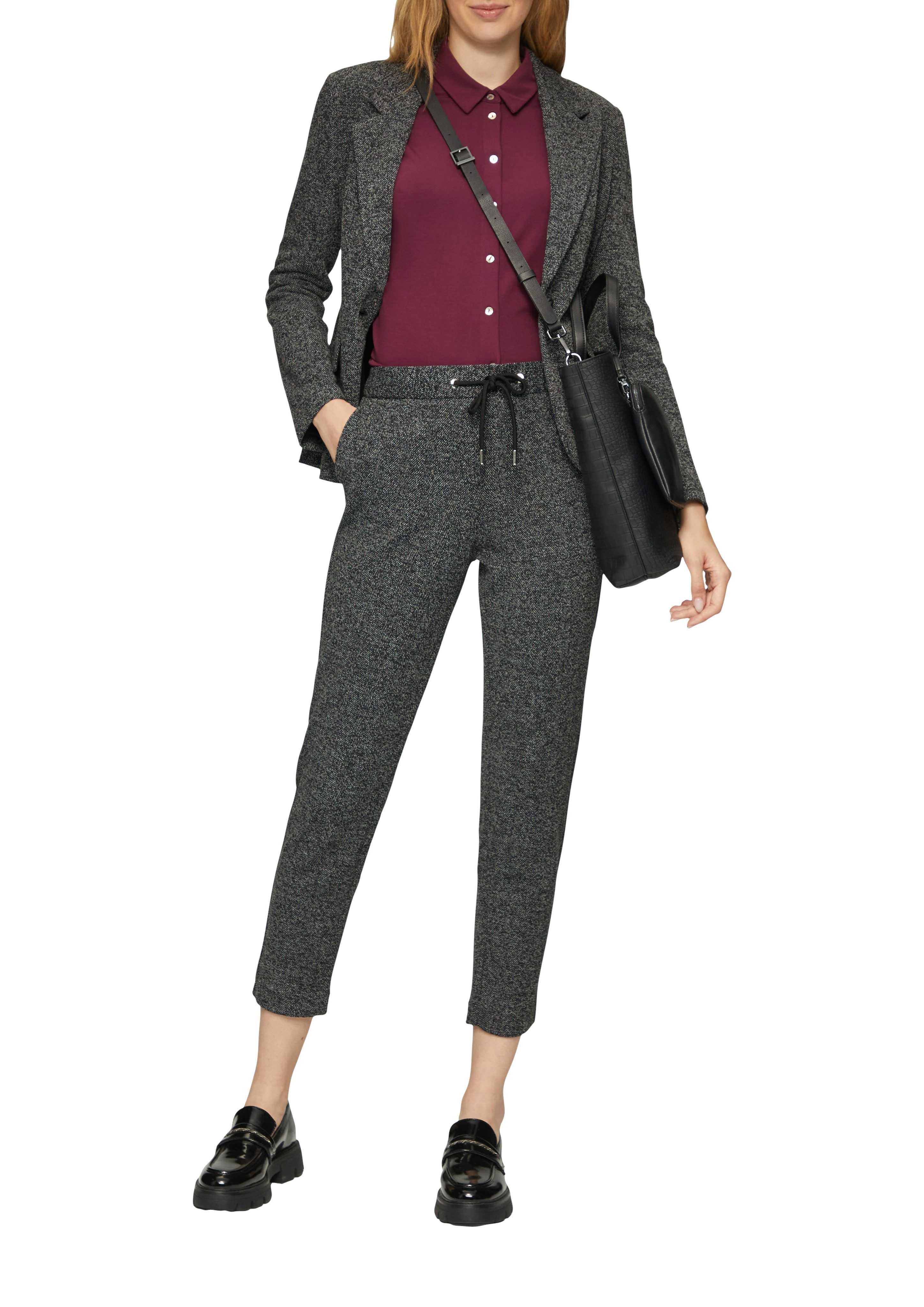 s.Oliver BLACK LABEL Stoffen broek gemêleerd met bindkoord