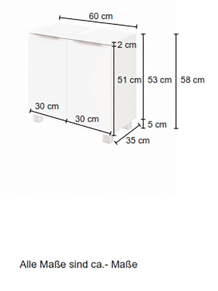 welltime Wastafelonderkast Matera Breedte 60 cm, met hoogwaardige matte MDF-fronten