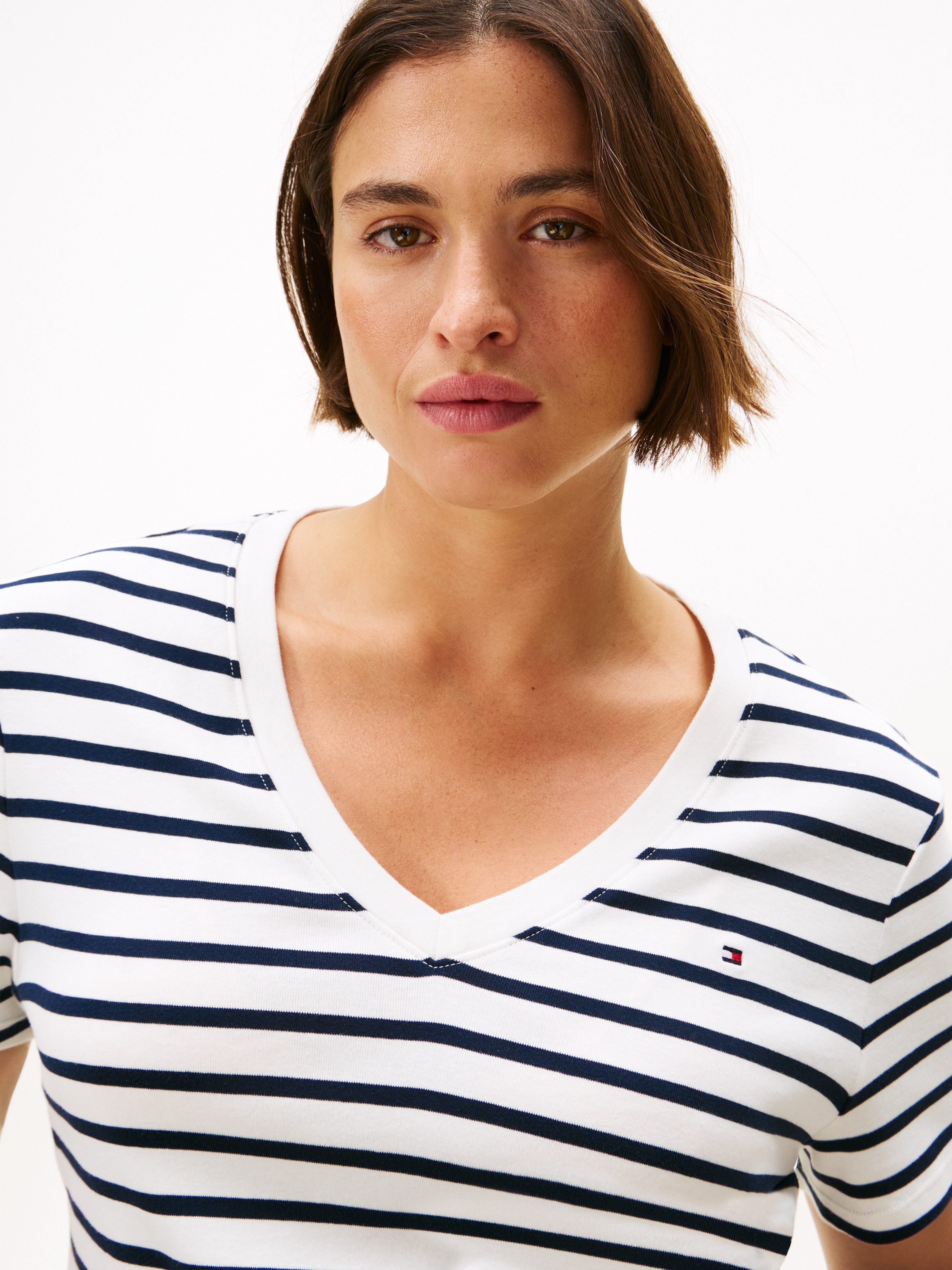 Tommy Hilfiger Curve Shirt met V-hals CRV SLIM CODY V-NK SS