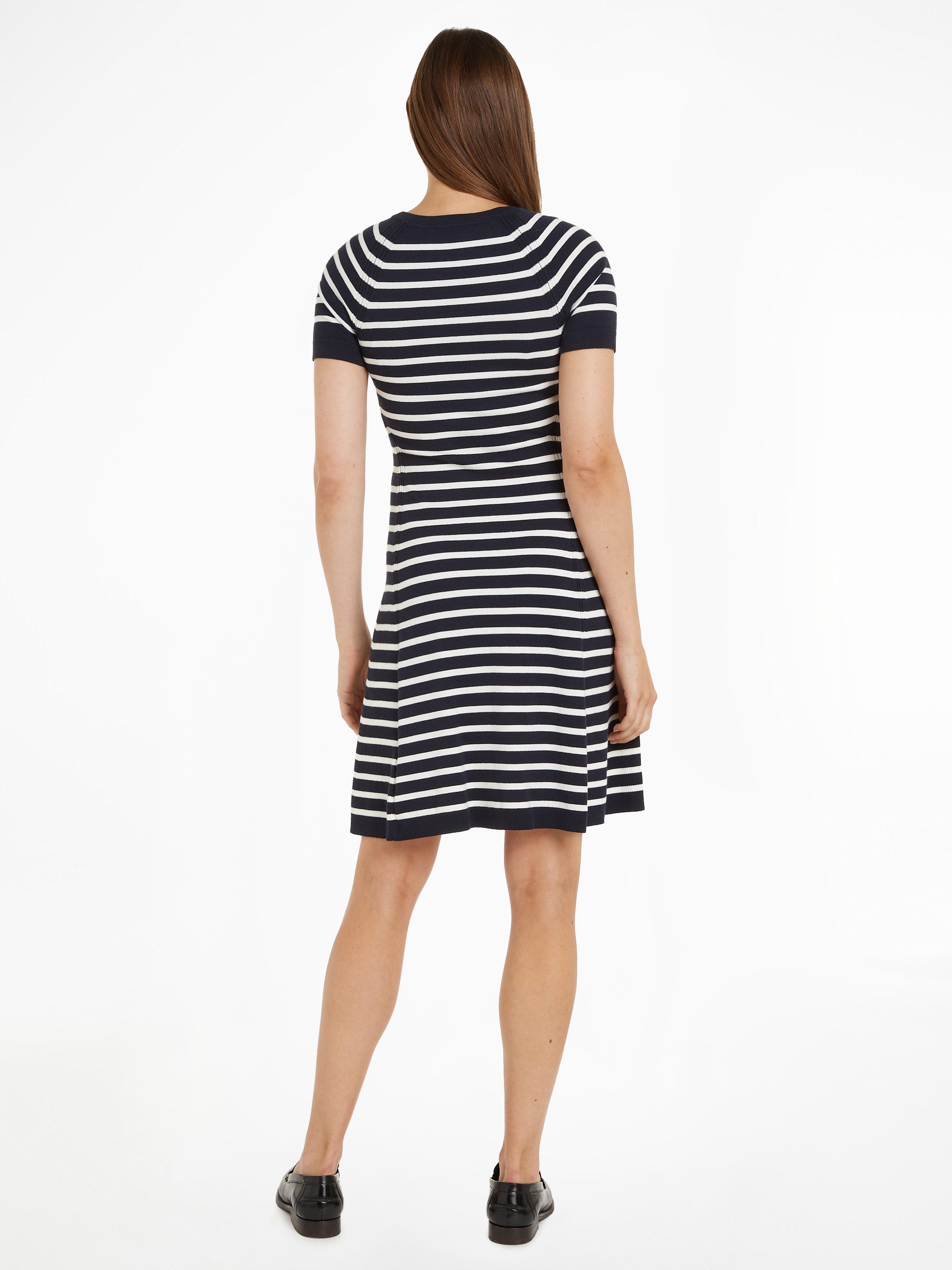 Tommy Hilfiger Jerseyjurk CO JERSEY STITCH F&F DRESS met logoborduursel op borsthoogte