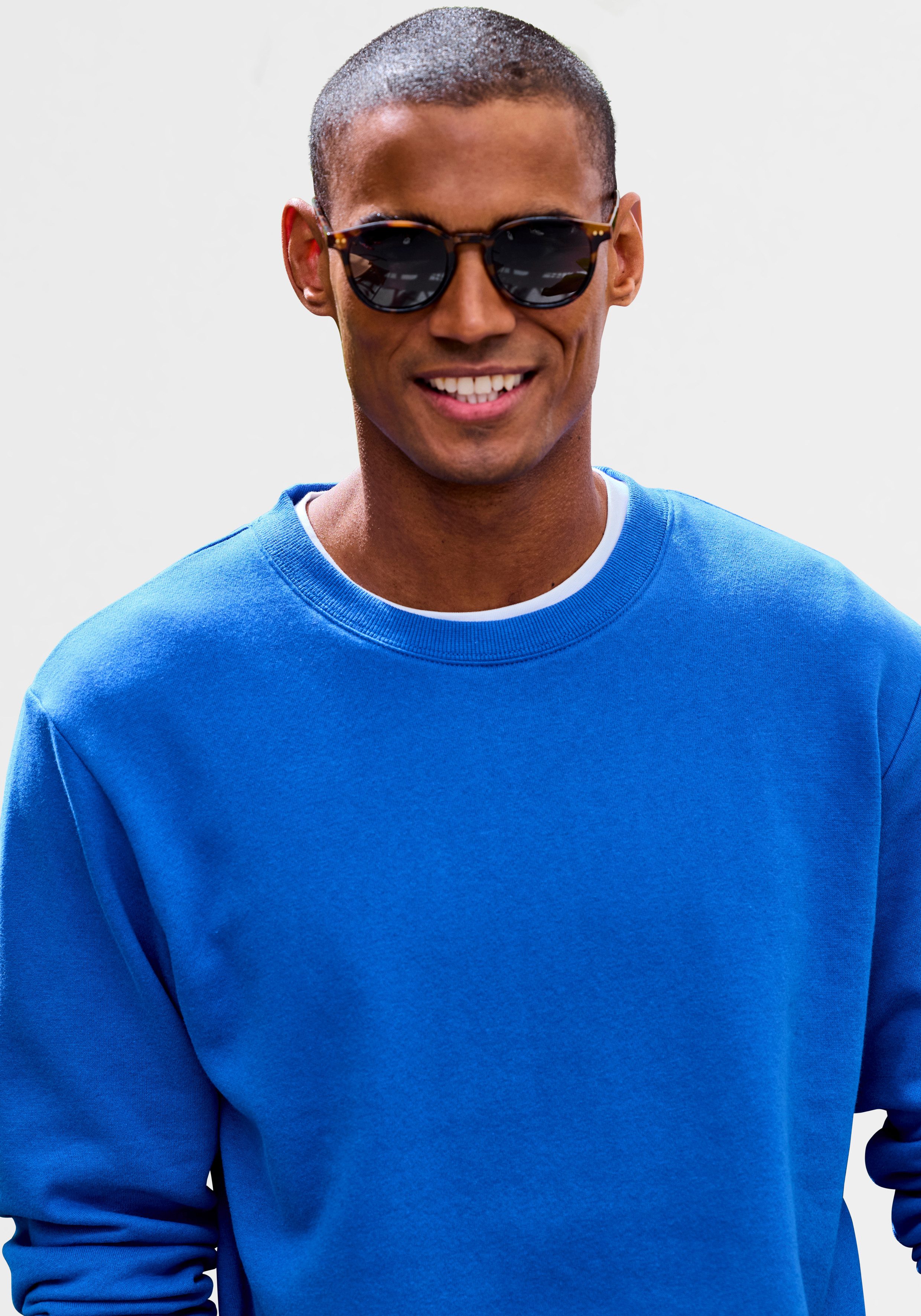 John Devin Sweatshirt Lange mouwen, sweatshirt met ronde hals, katoenmix