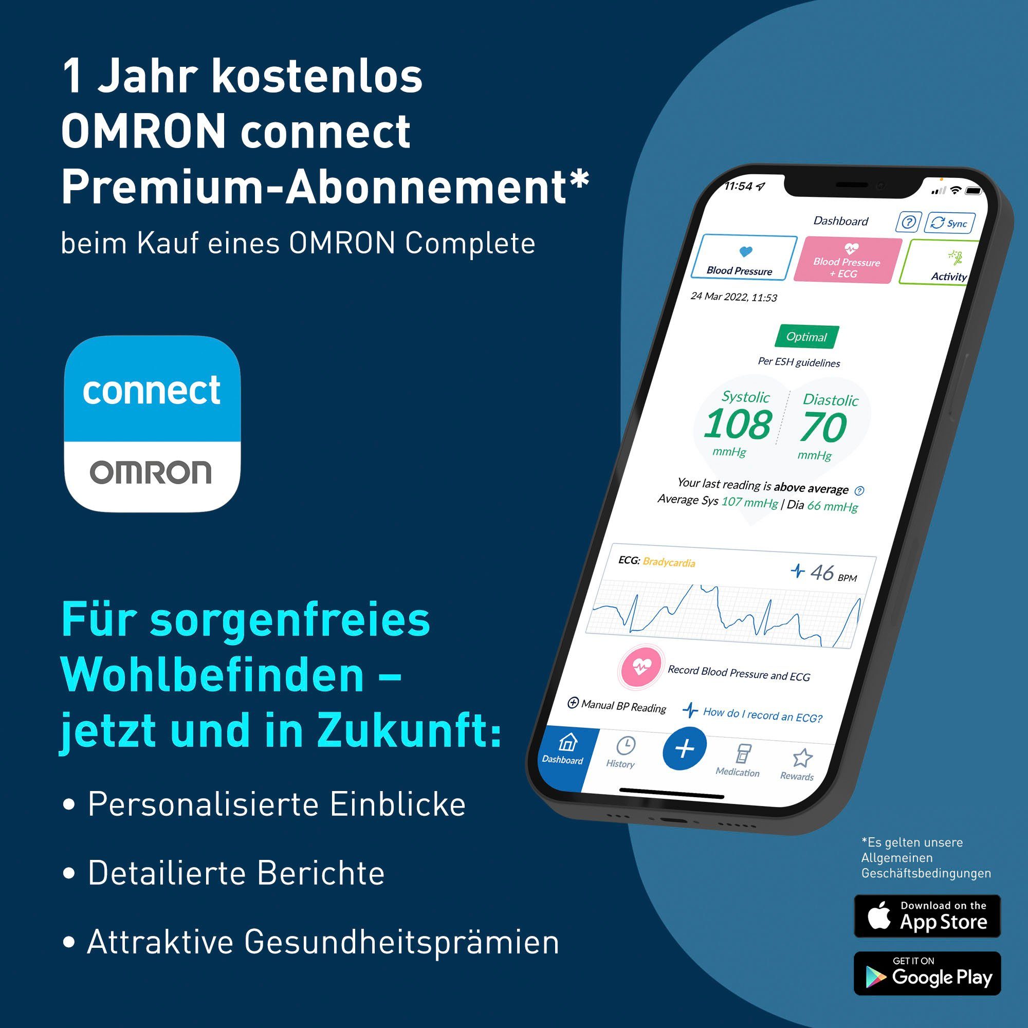 Omron Bloeddrukmeter Complete slimme bloeddruk- & ECG-meetinstrument