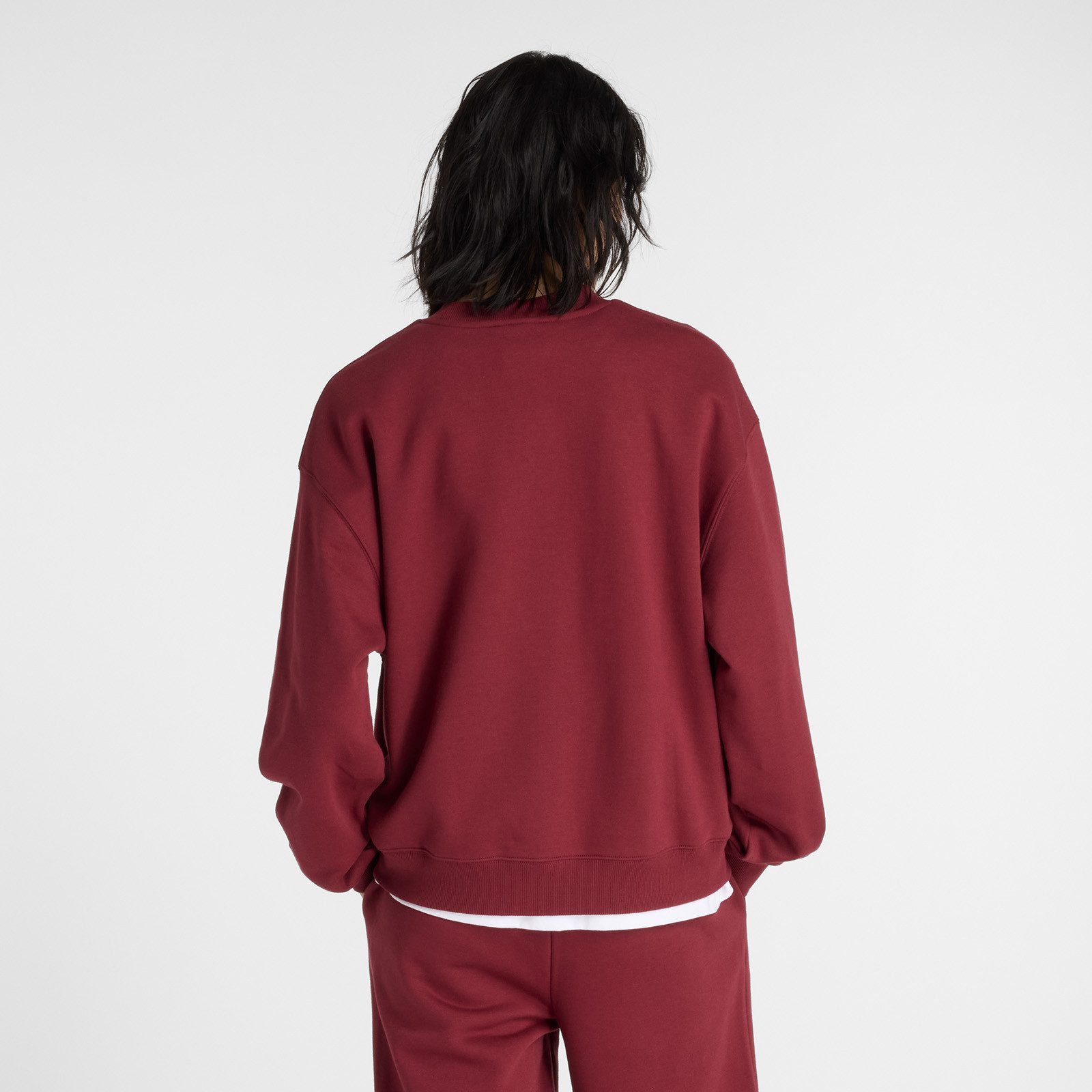 New Balance Sweatshirt Sport Essentials French Terryogo CrewONARCH BURGUNDY