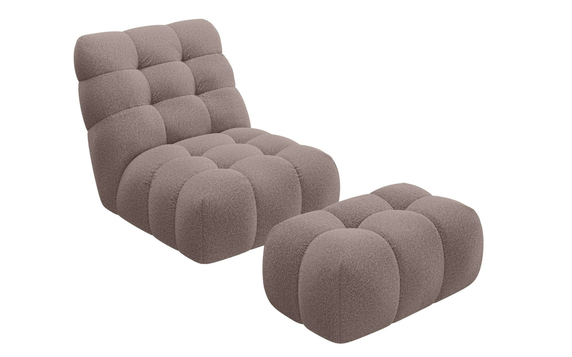 Guido Maria Kretschmer Home&Living XXL-fauteuil AURELIAN loveseat XXL met poef in set, leesstoel, relaxstoel met golfondersteuning, fijne structuur, grove structuur, velours