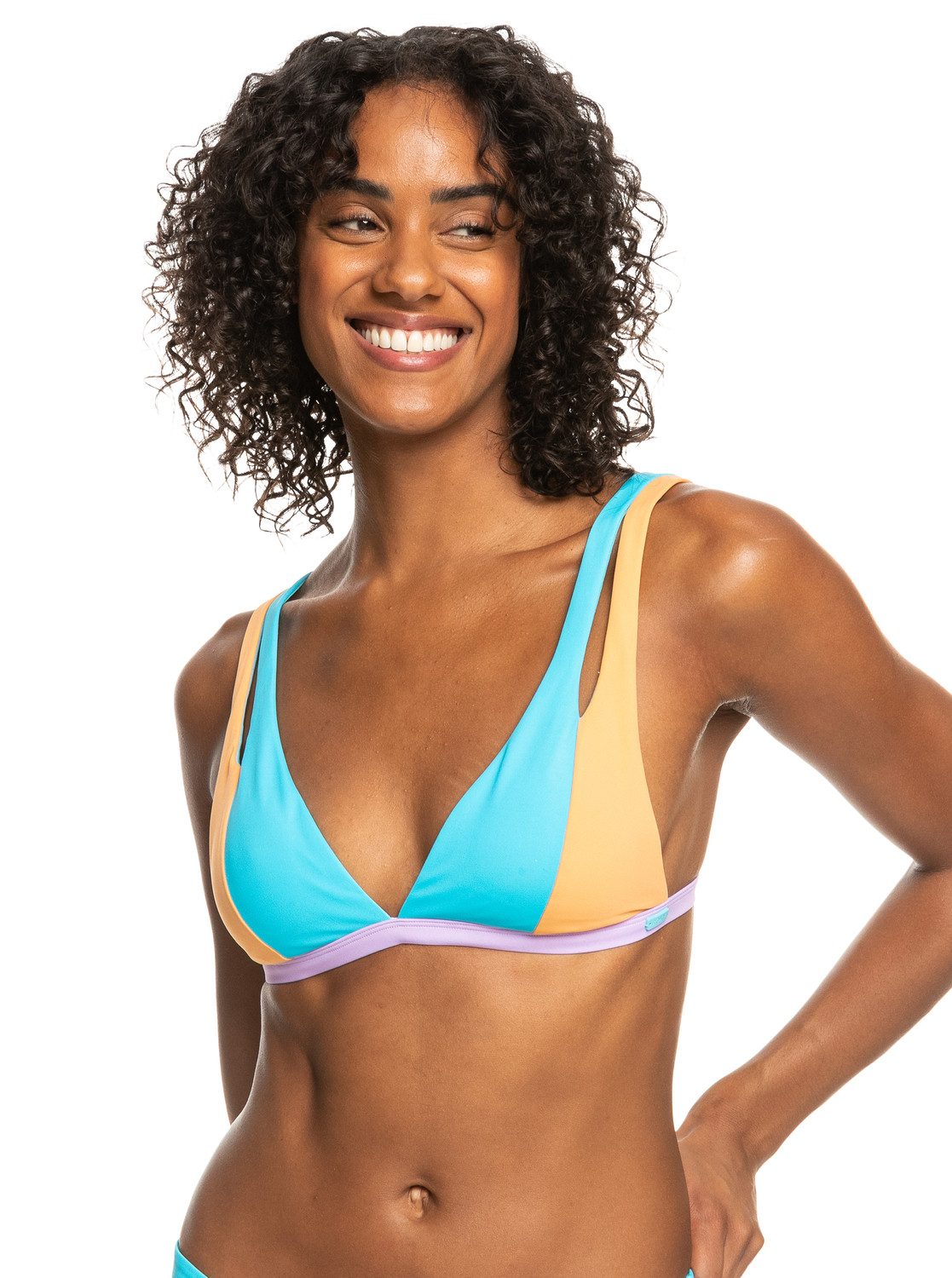 Roxy Triangel-bikinitop Colorblock Party dames triangelbikini's maat B B blauw