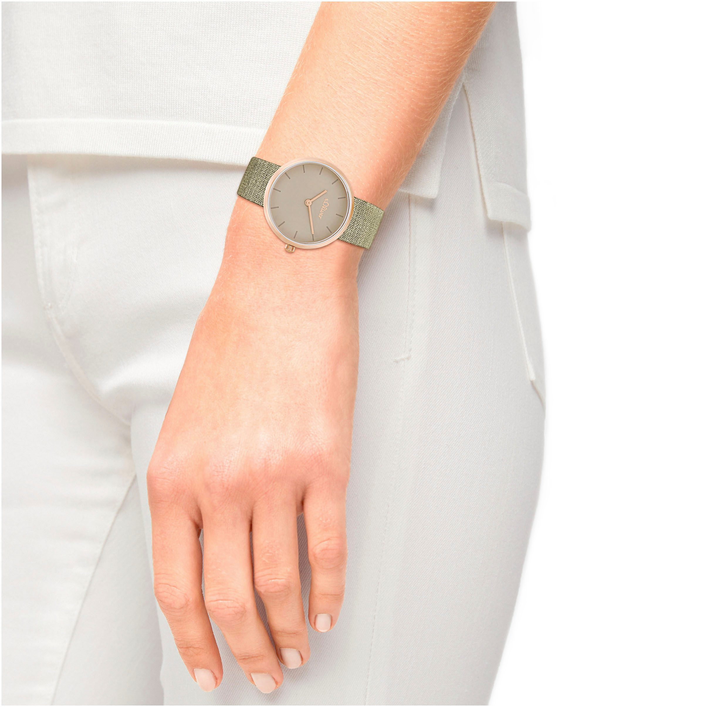 s.Oliver Kwartshorloge Polshorloge, dameshorloge, analoog, textiel armband