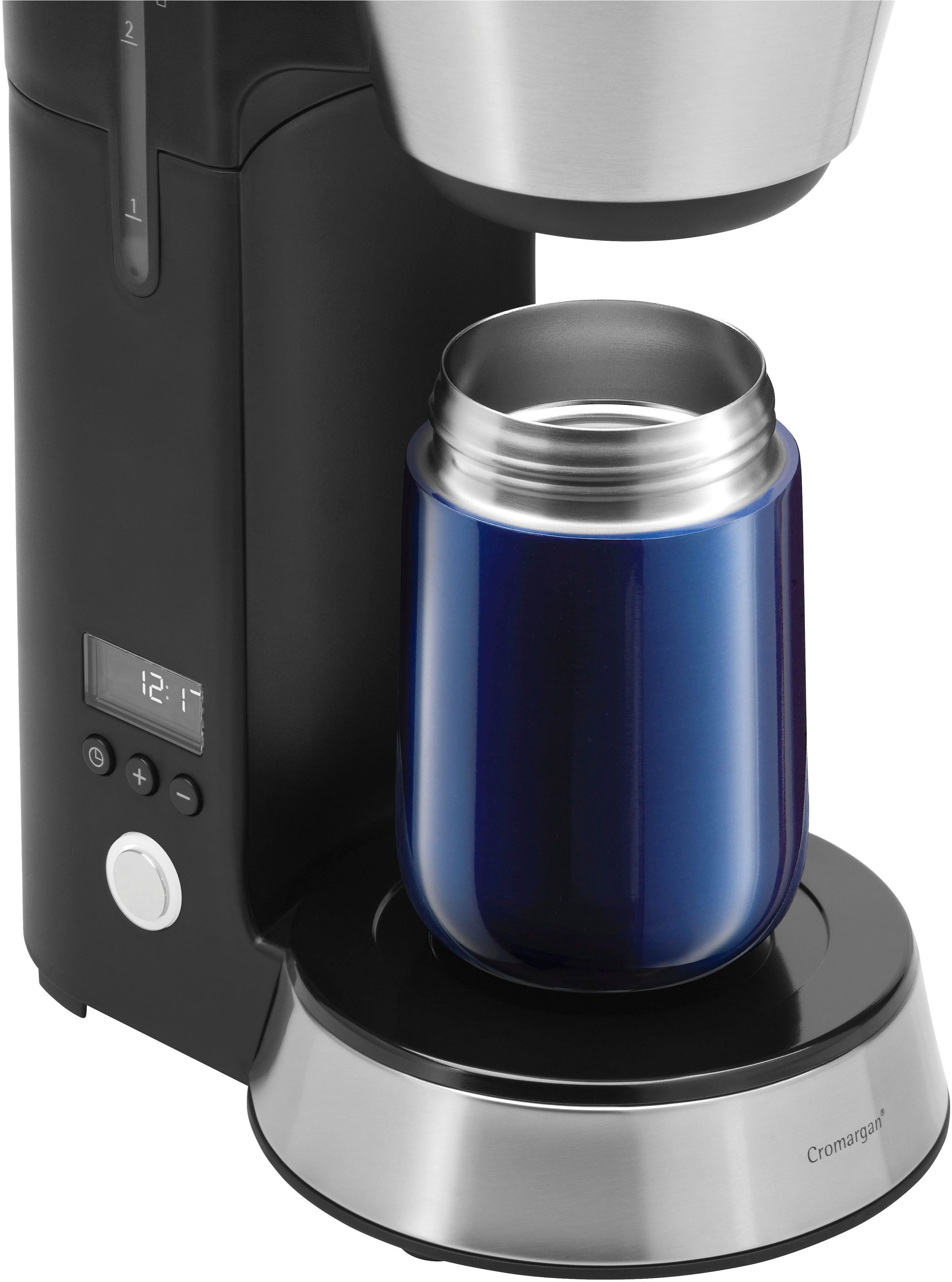 WMF Thermosbeker Impulse Travel Mug dubbelwandig roestvrij staal, lage hoogte, 360°-drinkopening