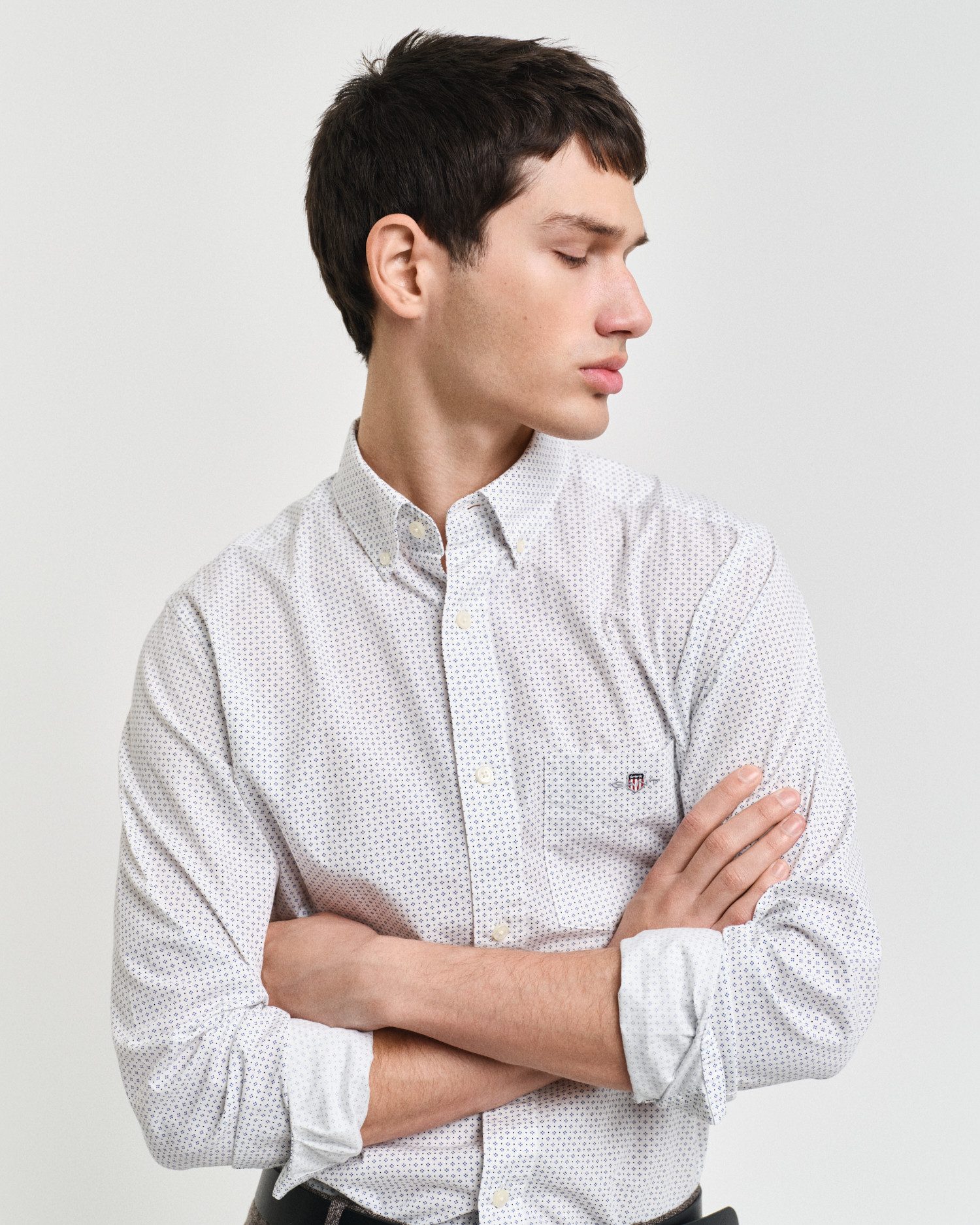 Gant Overhemd met lange mouwen REG MICRO PRINT SHIRT met een subtiele, doorlopende micro-print