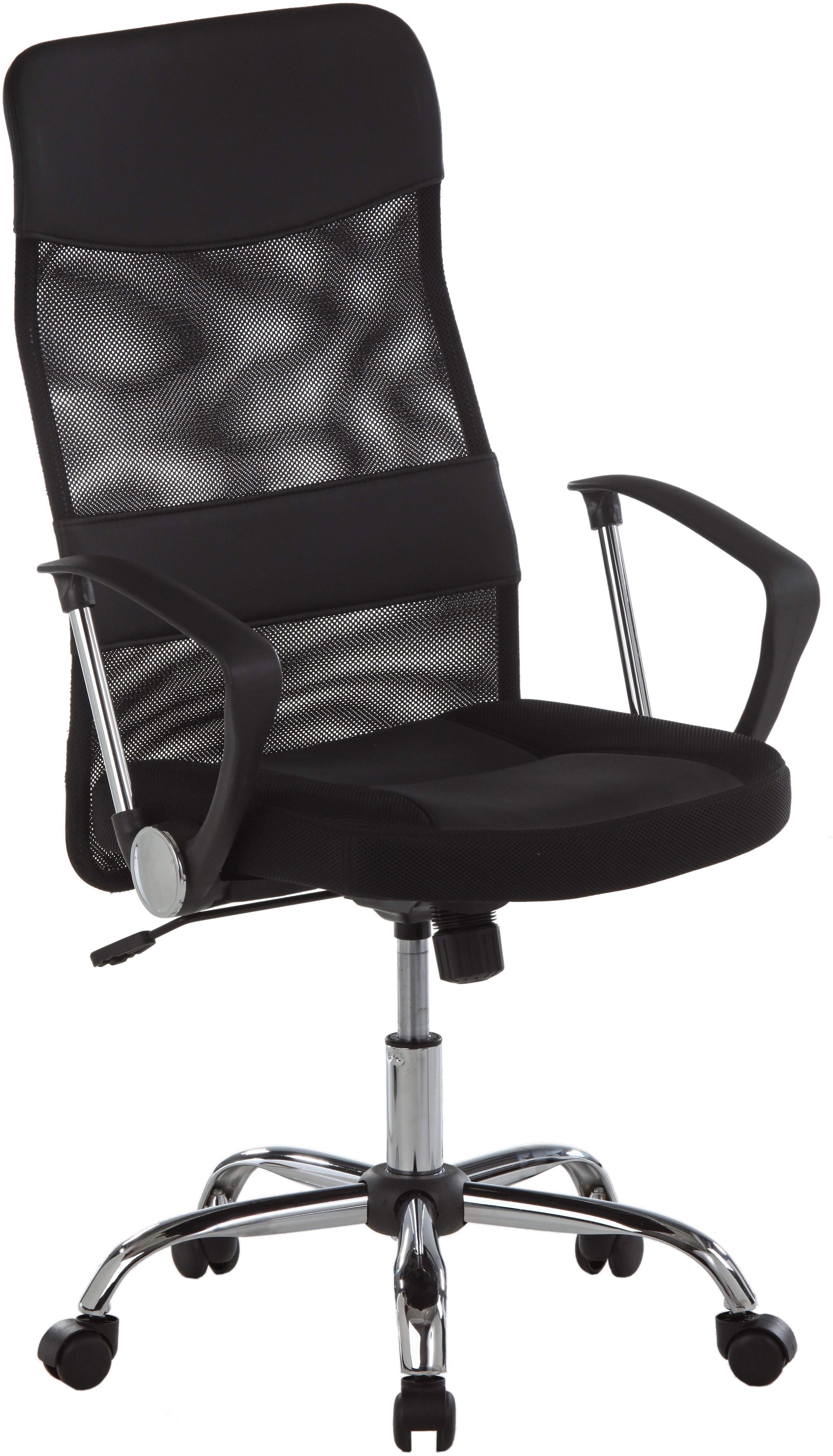 Duo Collection Bureaustoel Regensburg met verchroomde kruisvoet, bureaustoel bureaustoelen zwart