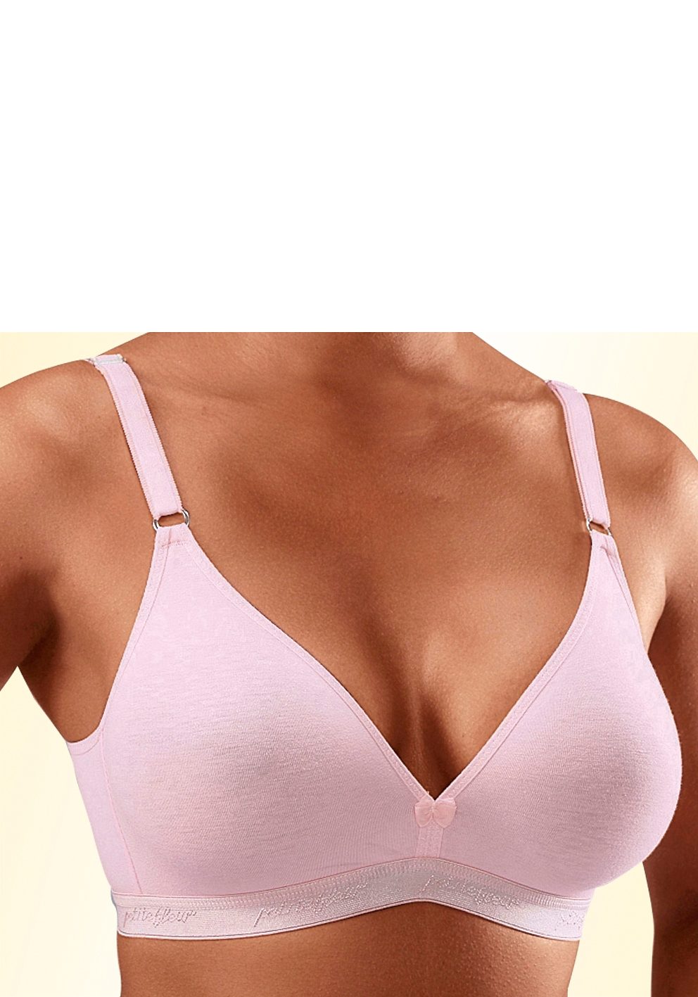 Petite fleur Bralette-bh zonder beugels in een driehoekige vorm gemaakt van katoen(Set van 3)
