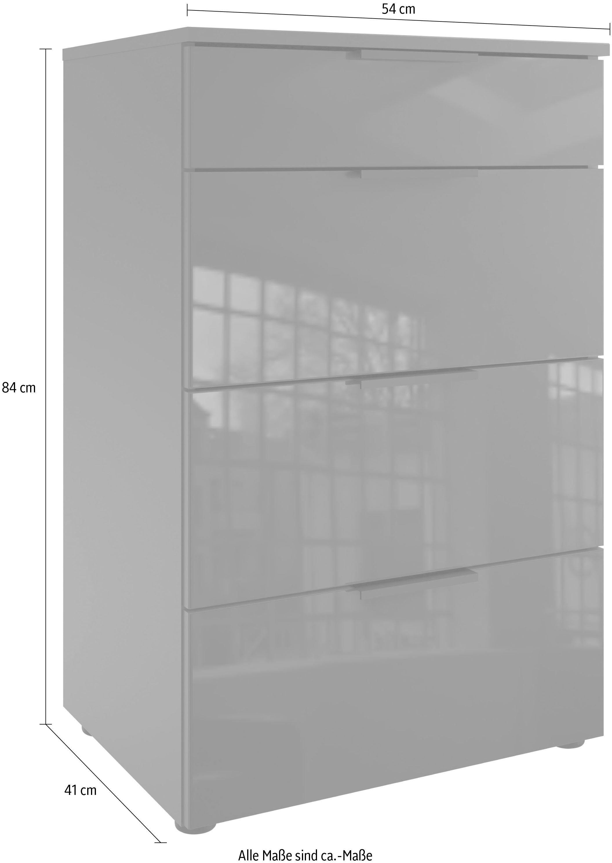 Wimex Ladekast Level36 C by fresh to go met glazen elementen aan de voorkant, soft-close functie, 54 cm breed