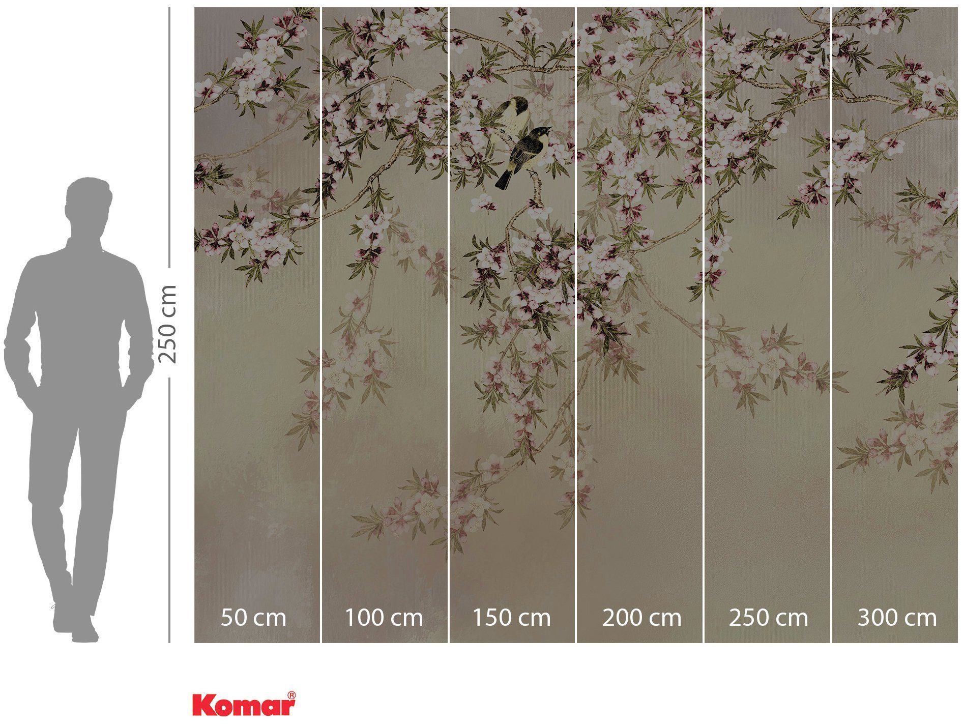 Komar Vliesbehang Digitale print vlies - Love Birds - Afmeting 300 x 250 cm (1 stuk)
