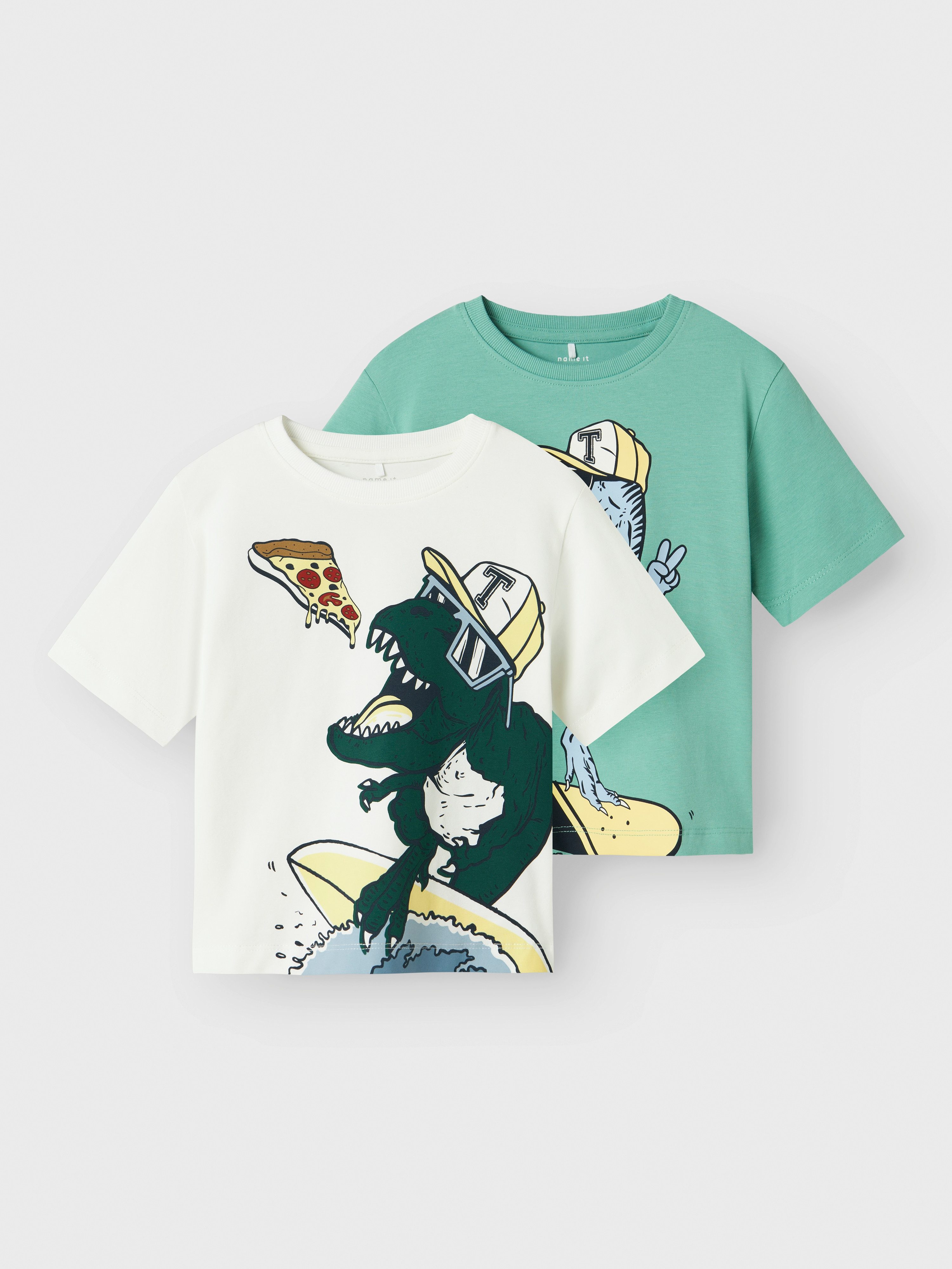 Name It T-shirt NMMDINO NREG SS TOP 2P (set, 2-delig)