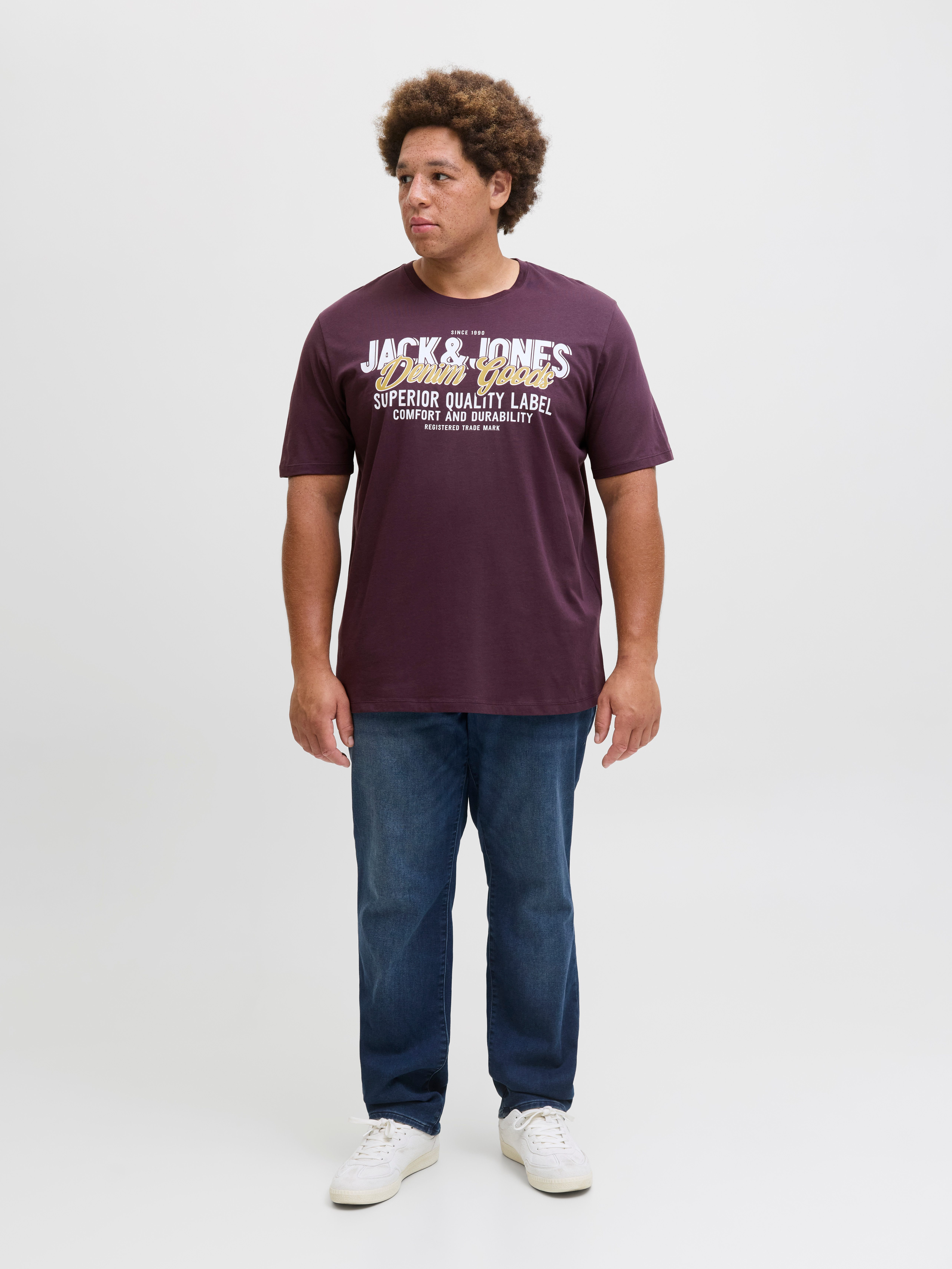 Jack & Jones PlusSize T-shirt JJELOGO TEE SS ONECK 2 COL AW25 NOOS PLS