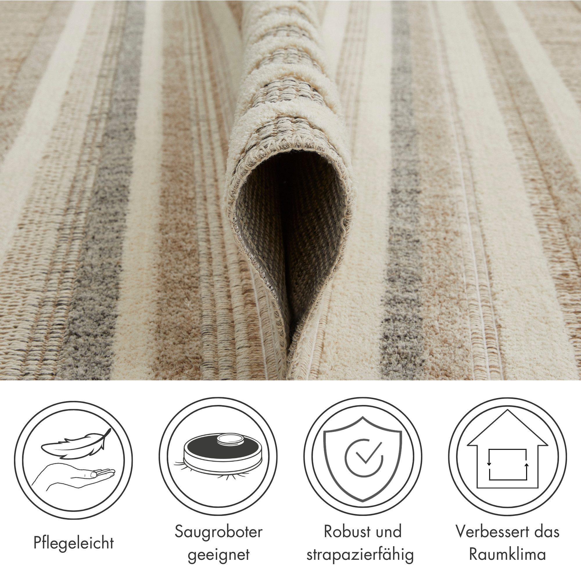 LUXOR living Vloerkleed CROSBY Ruitdesign, boho-stijl, woonkamer, slaapkamer