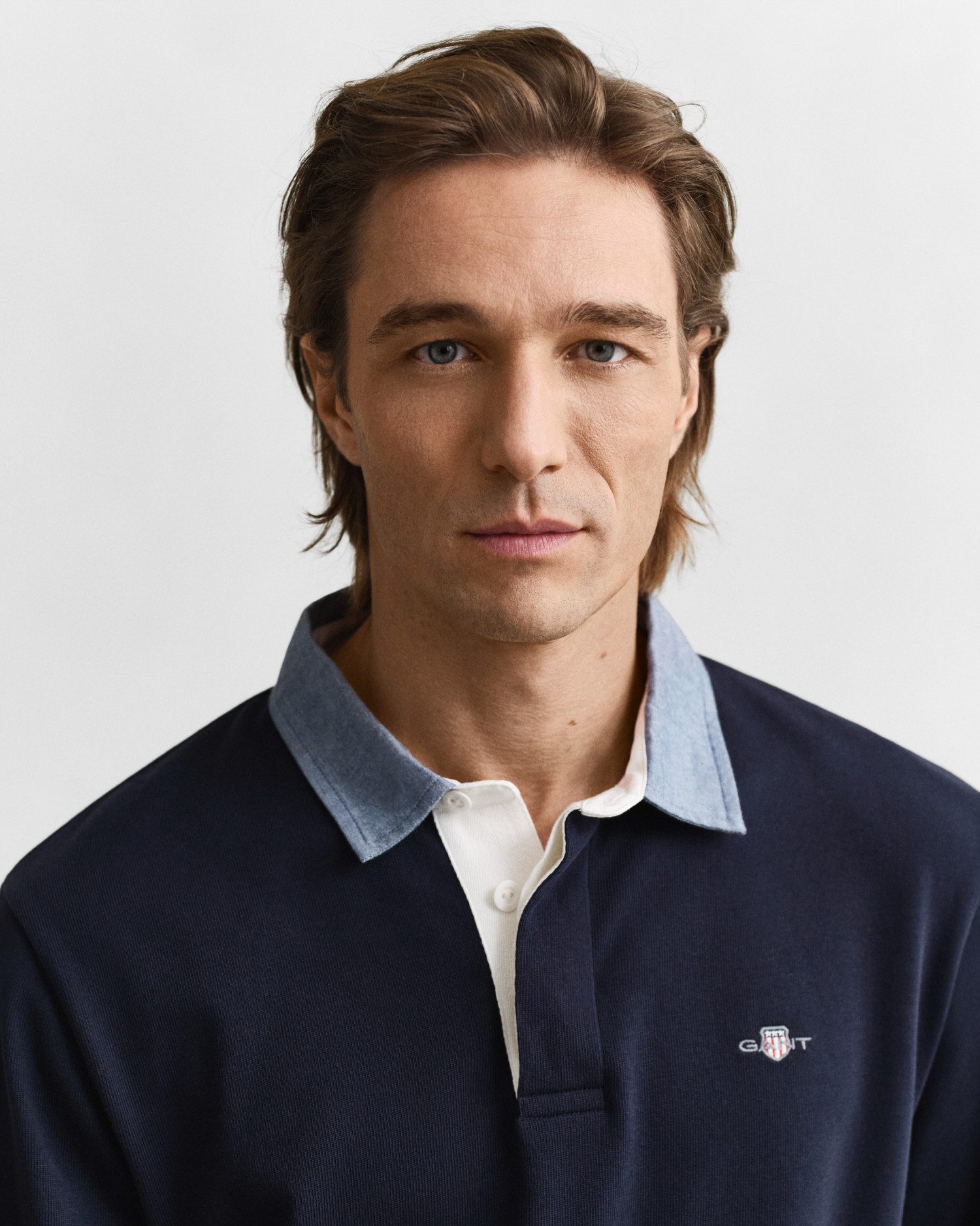 Gant Poloshirt met lange mouwen REG CHAMBRAY HEAVY RUGGER
