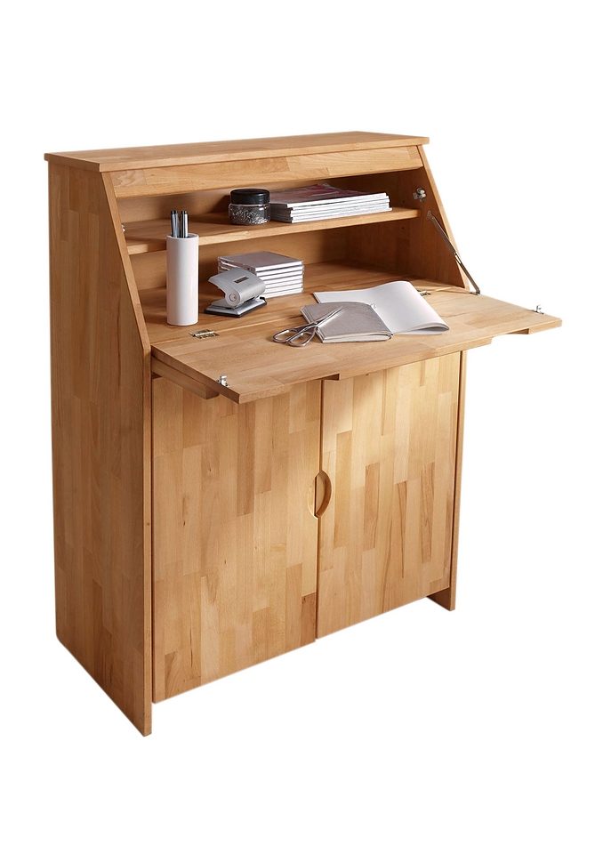 Home affaire Secretaire Luzern compacte (bureau)tafel voor thuiskantoor, massief hout, breedte 83 cm