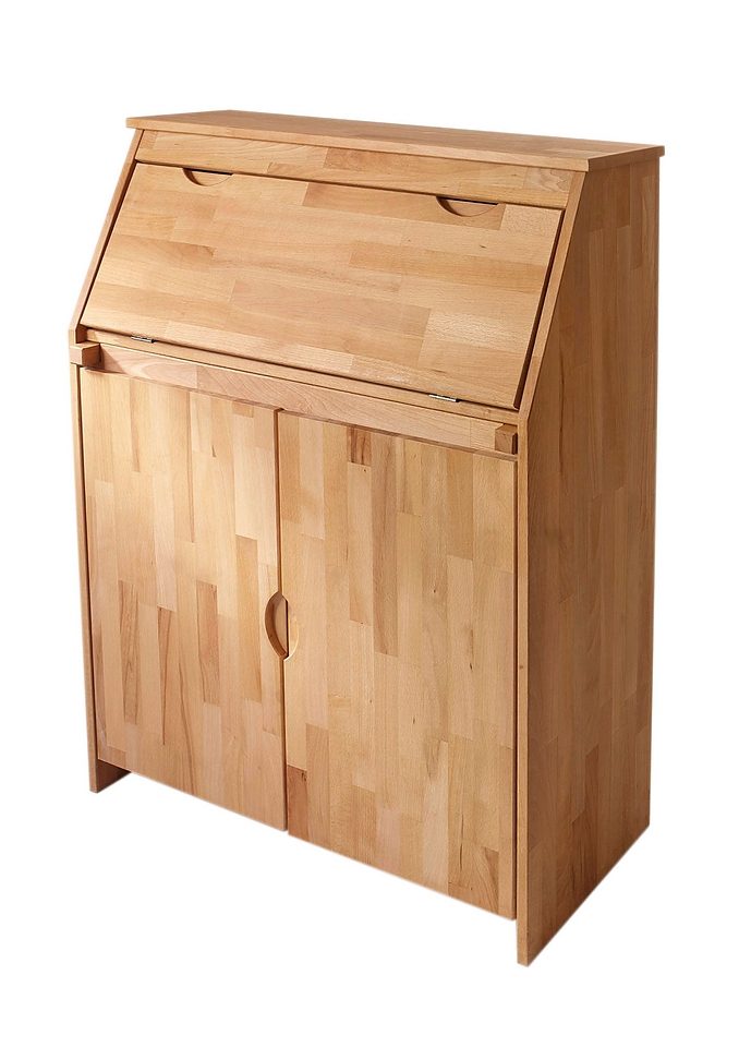 Home affaire Secretaire Luzern, bureau, compacte (bureau)tafel voor thuiskantoor, massief hout, breedte 83 cm