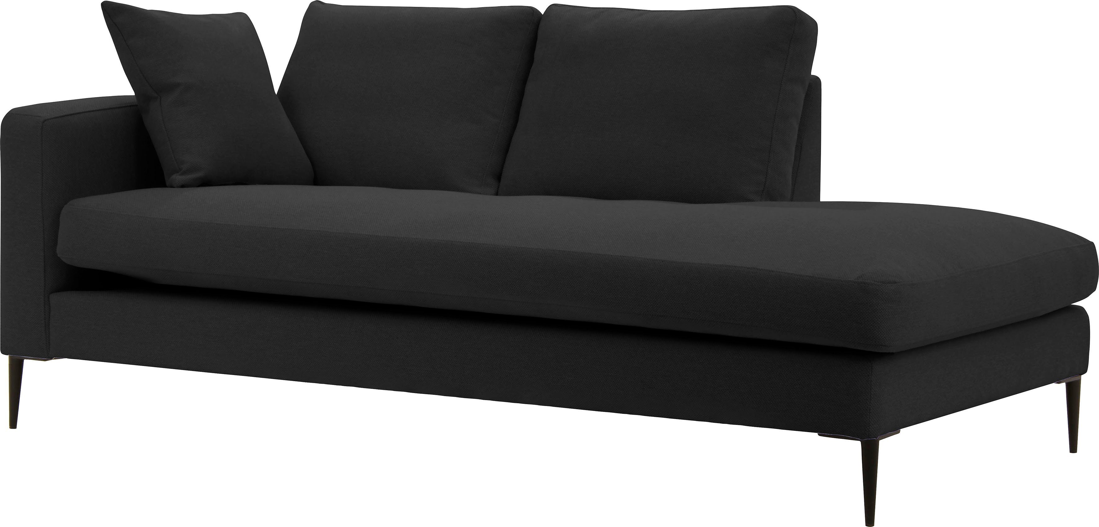 Leonique Récamier Cozy chaise longue, afmetingen B/D/H: 195/97/80 cm met los kussen en metalen poten, armleuning naar keuze links of rechts