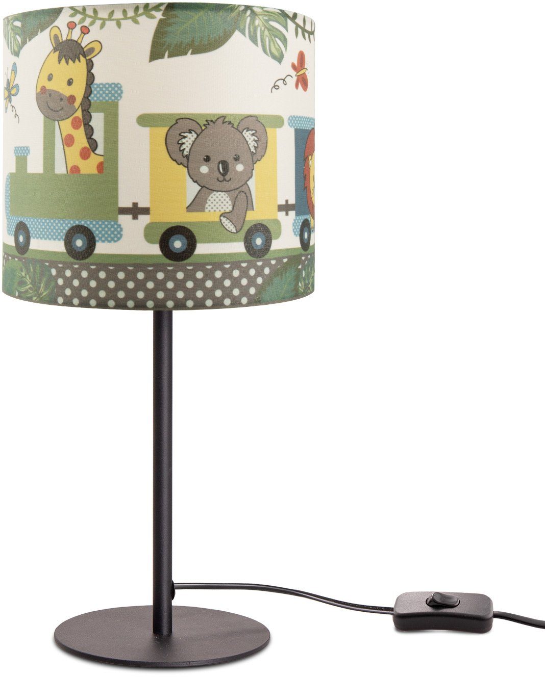 Paco Home Tafellamp Diamond 635 Kinderlamp LED kinderkamer lamp trek met dieren, tafellamp E14