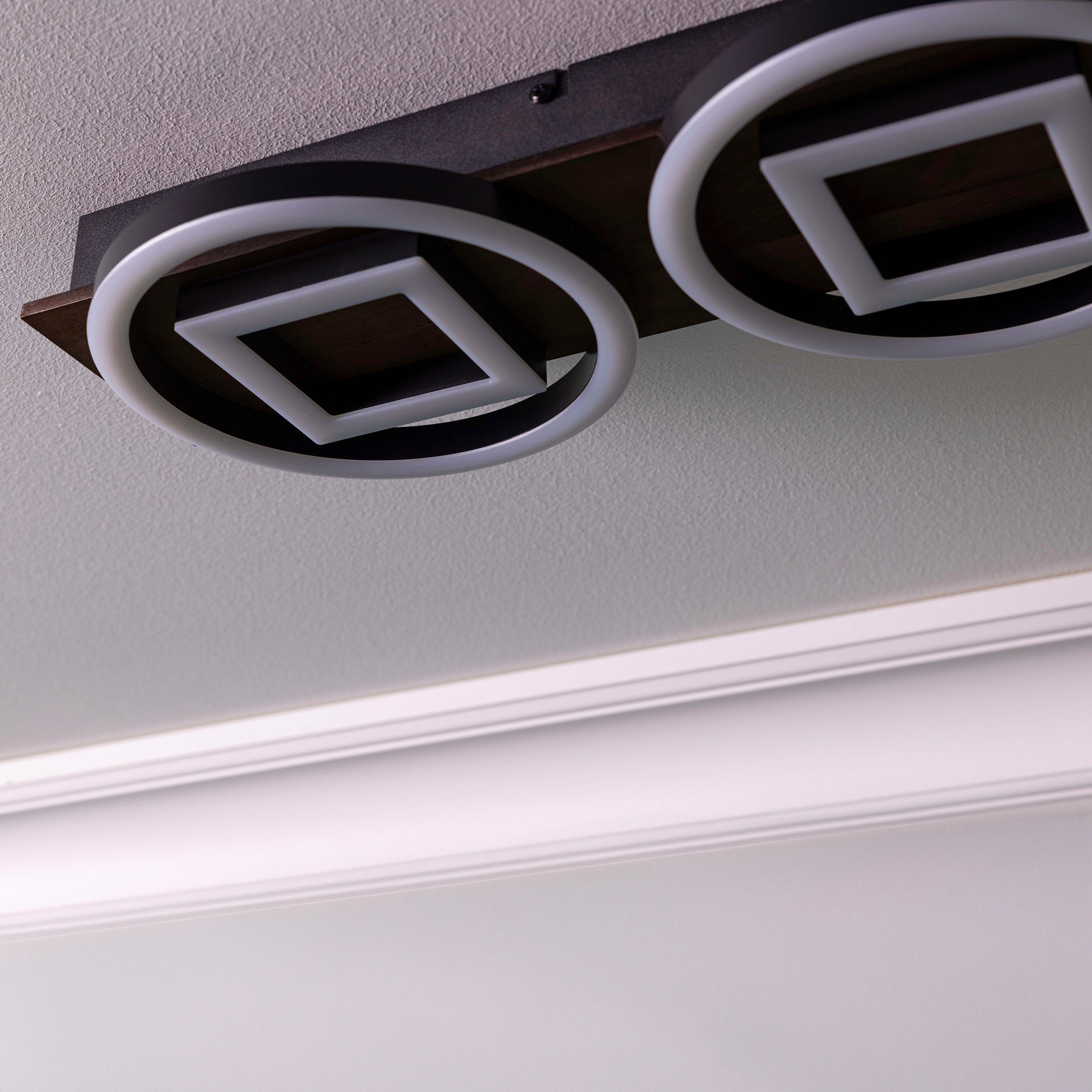 Brilliant Leuchten Led-plafondlamp Maureen LED plafondlamp, 67x20 cm, 3500 lm, 3000 K, dimbaar, zwart mat (1 stuk)