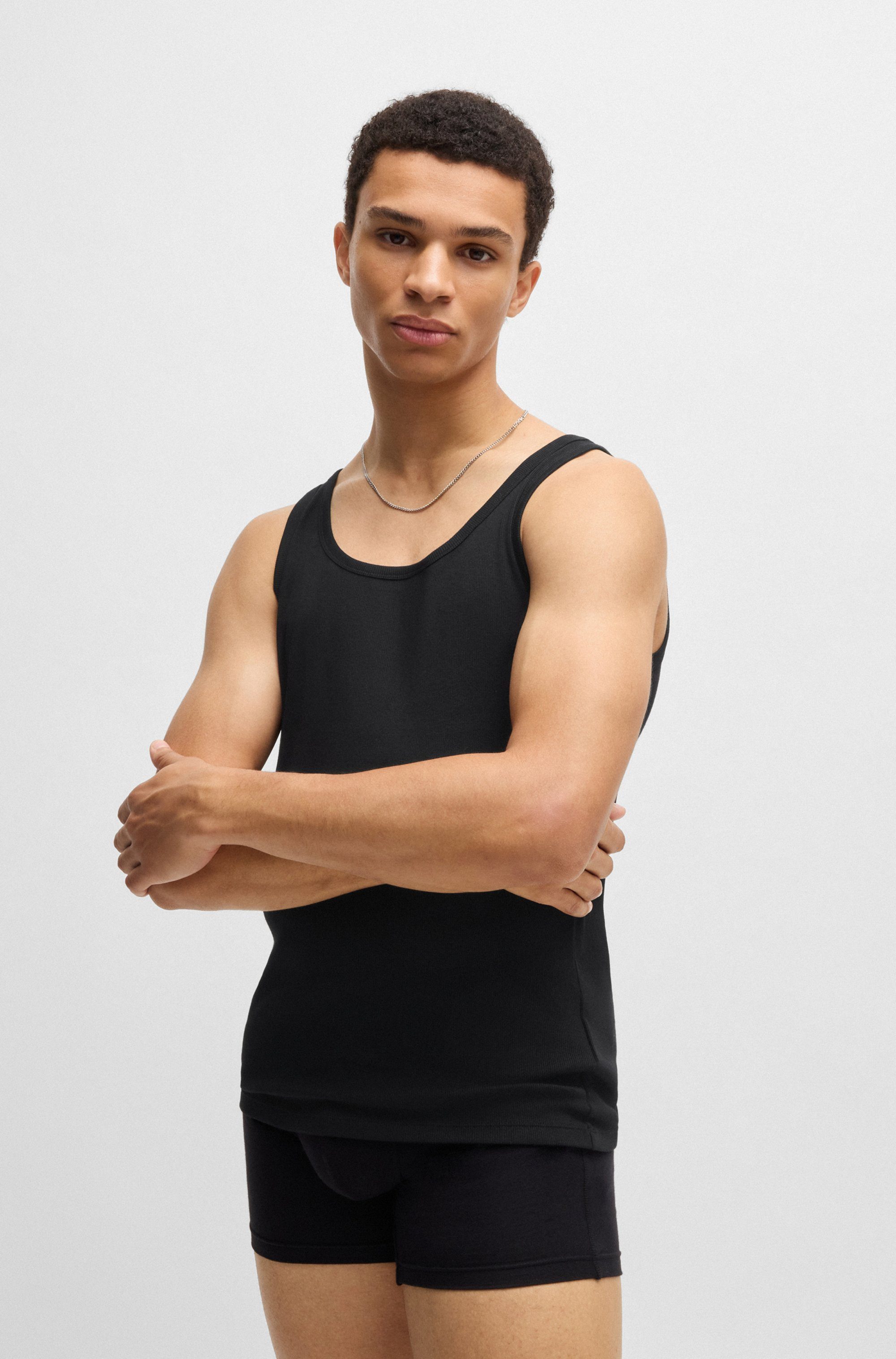 HUGO underwear Tanktop Twin Pack met merketiket in contrastkleur (set 2-delig)