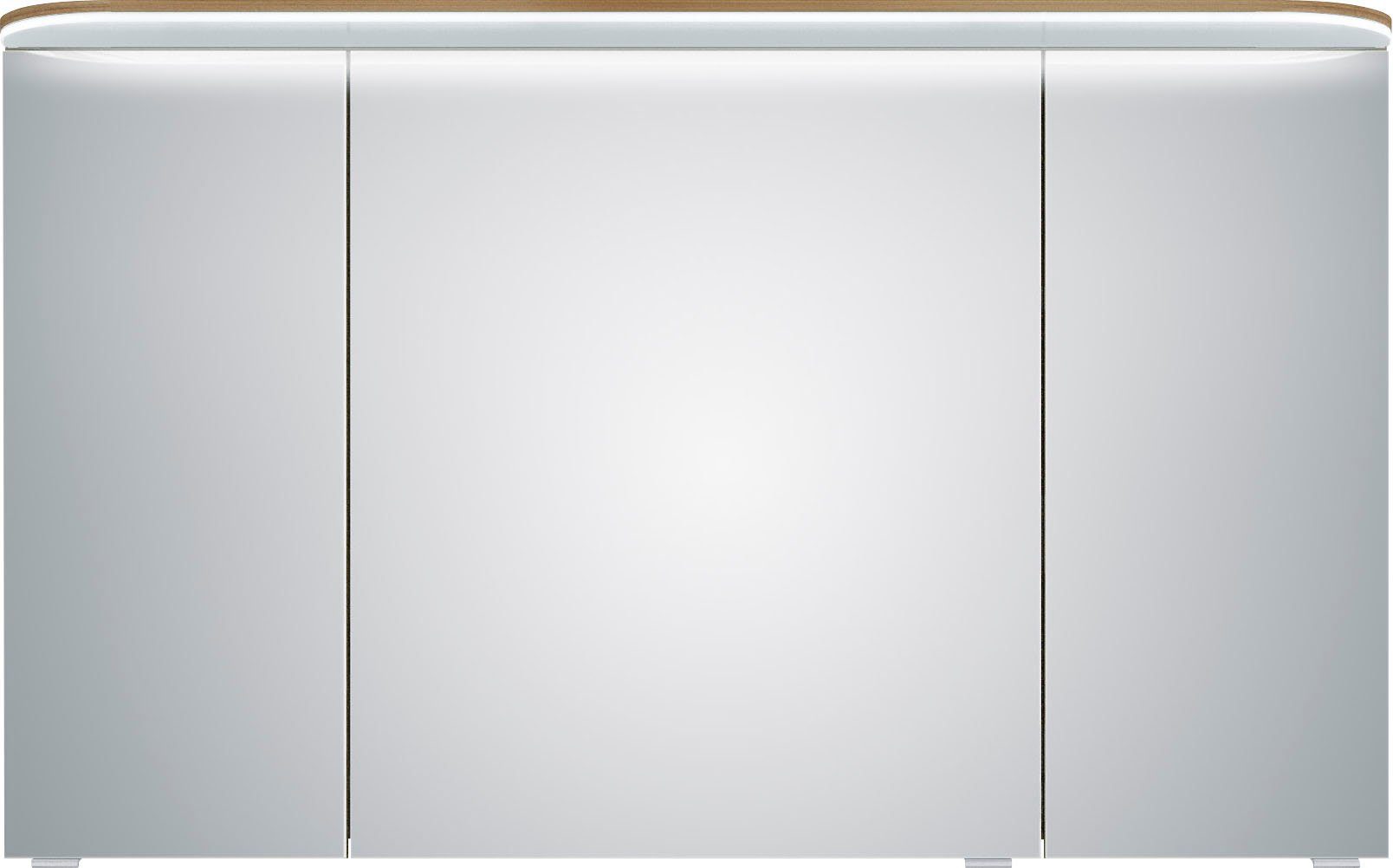 Saphir Spiegelkast Balto sprint badkamerkast met led-kransarmatuur, 120 cm breed, 3 deuren Schakelaar-/ stopcontactcombinatie, inclusief deurdemper,
