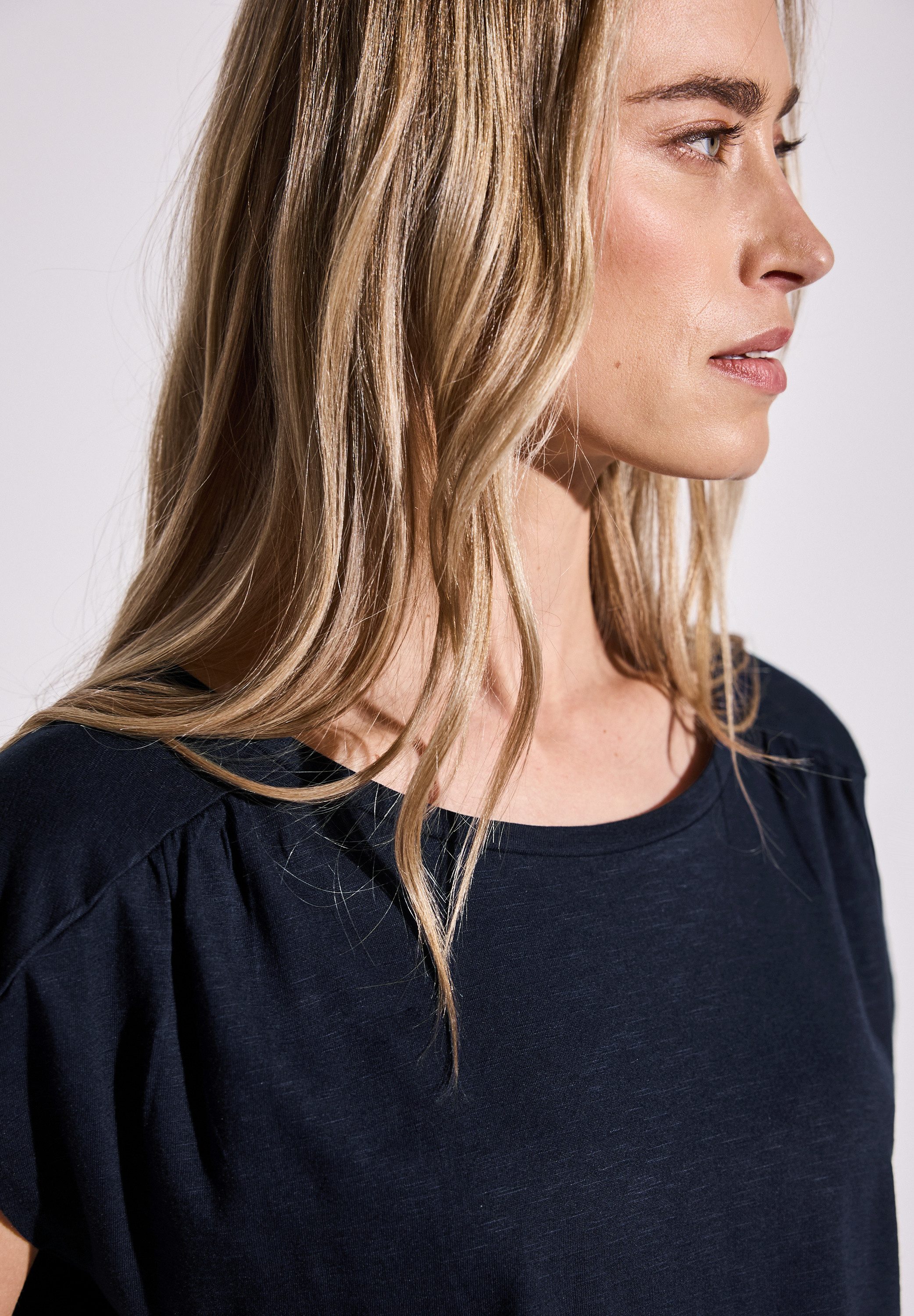 STREET ONE Shirttop met aanrimpeling op de schouder