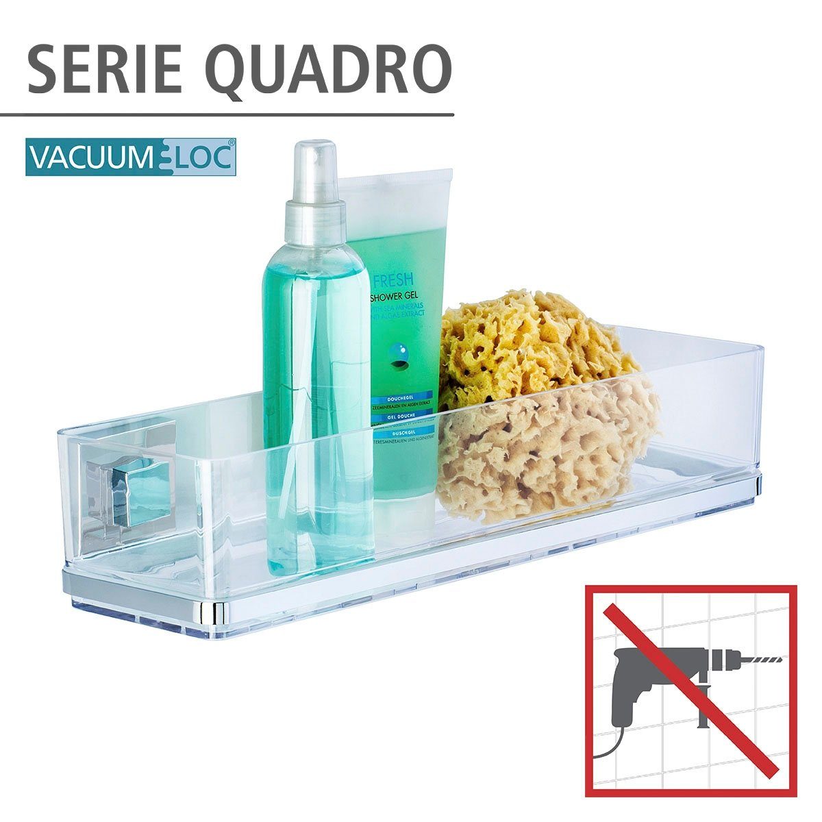 WENKO Badkamerrekje Vacuum-Loc Quadro