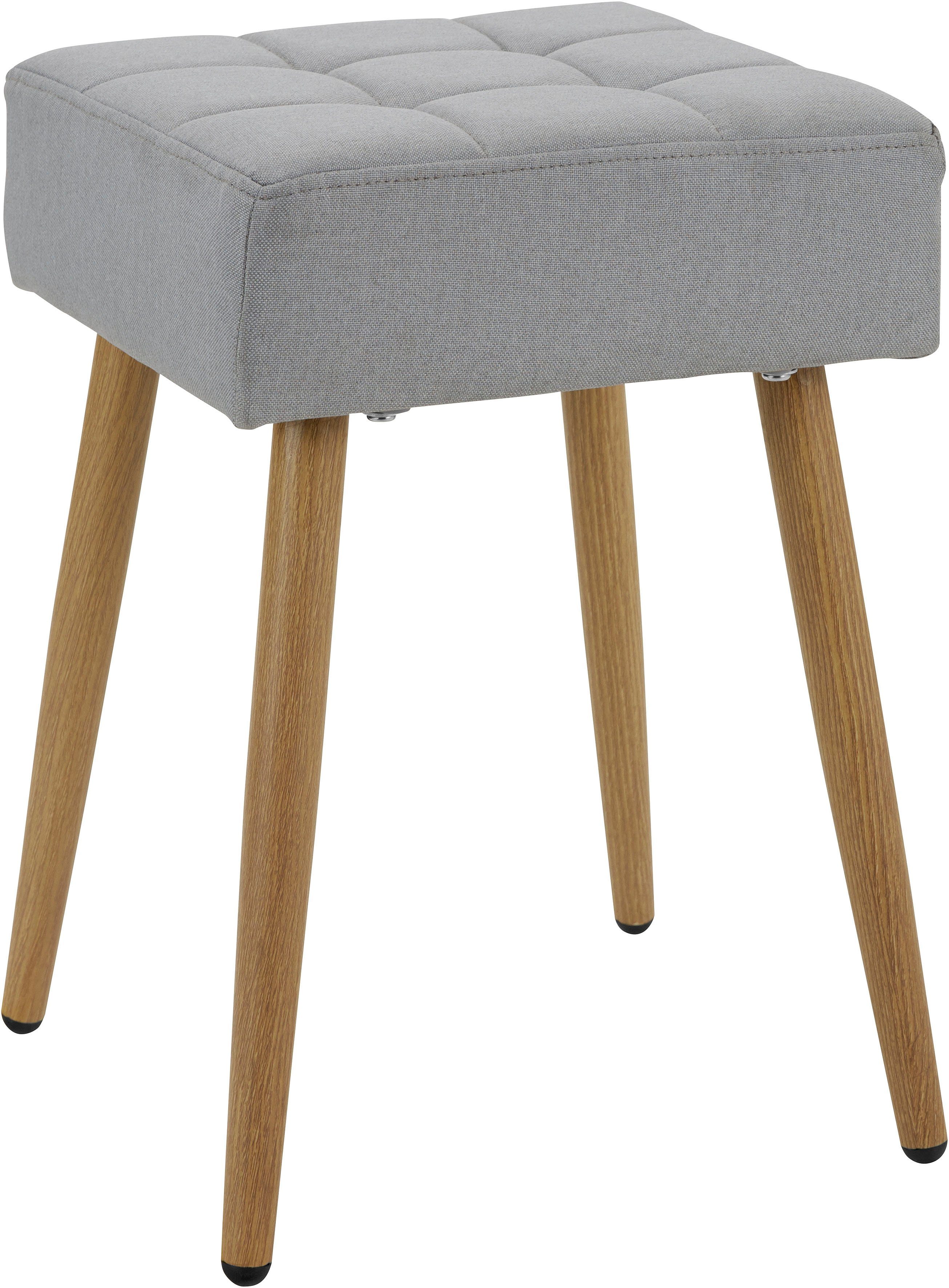 INOSIGN Hocker Louise vierkante zitting in 32 cm (1 stuk) hockers maat Geweven stof grijs