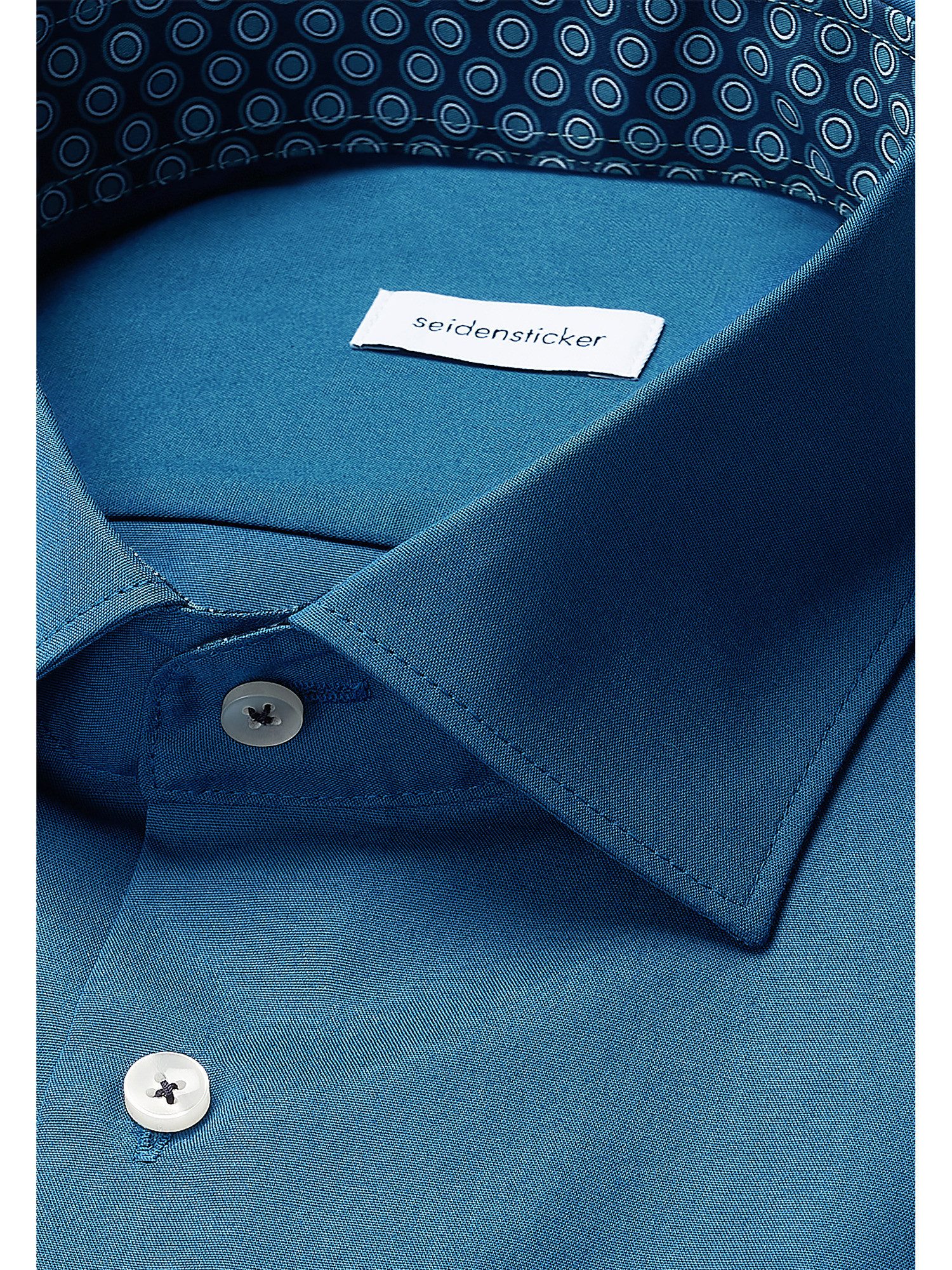 seidensticker Businessoverhemd Zwarte roos Slim 1/1 Kent kraag uni