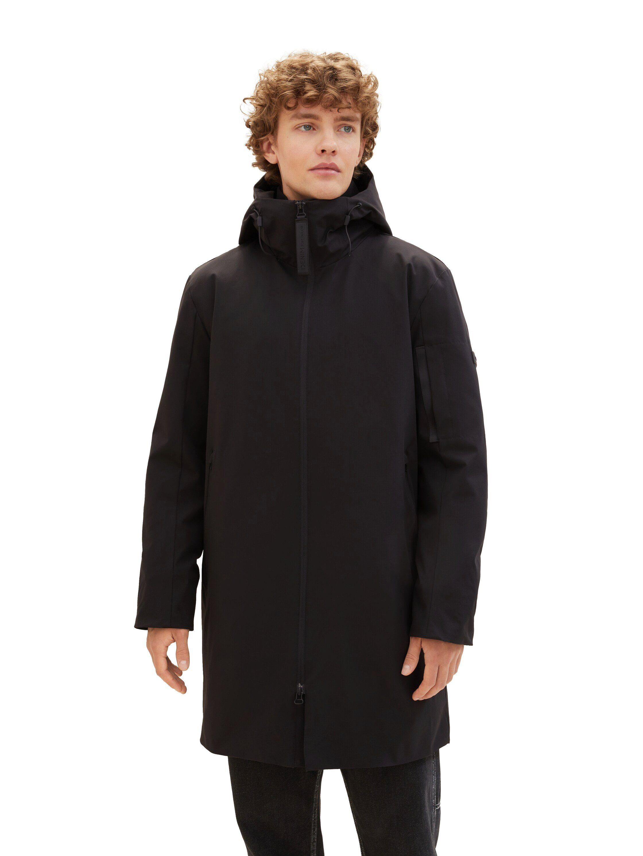 Tom Tailor Denim Parka lang met capuchon heren winterjassen maat M zwart