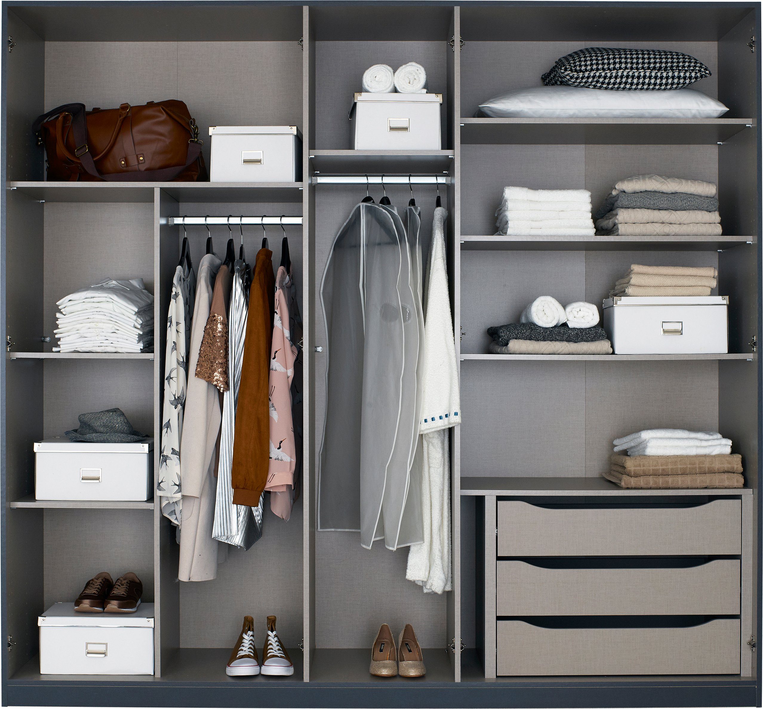 rauch Draaideurkast Bellezza inclusief lade-inzet, wasindeling en verdere accessoires