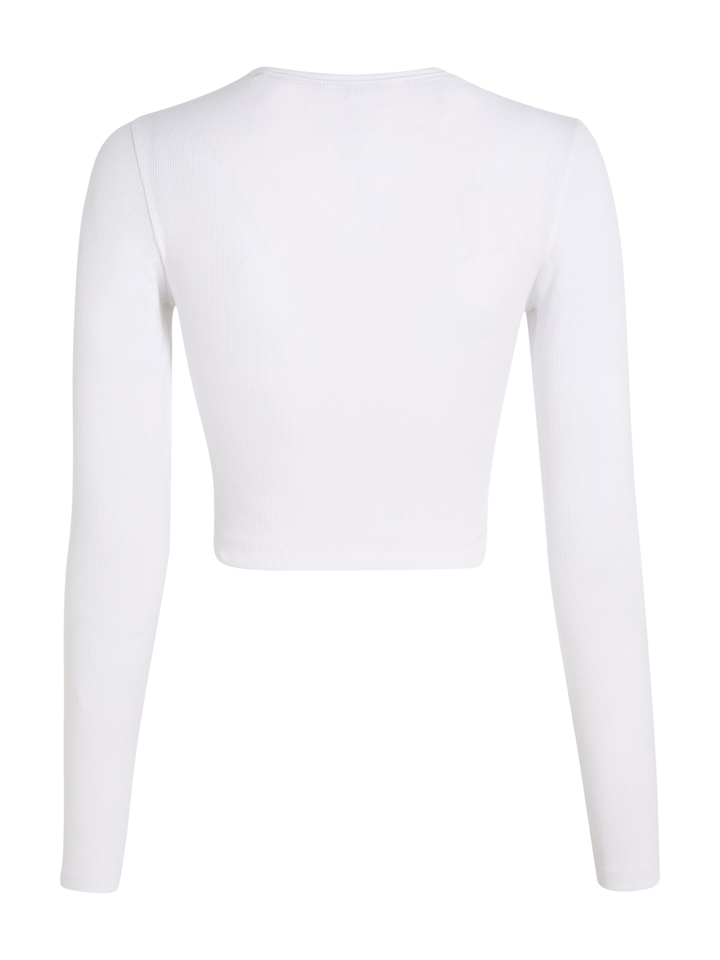 TOMMY JEANS Shirt met lange mouwen TJW CRP HENLEY TOP LS in modieuze cropped vorm
