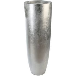 gilde sierpot conus, zilver decoratieve bloempot, groot, van fiberglas, te bestellen in 2 maten, geschikt voor binnen en buiten, woonkamer (1 stuk) zilver