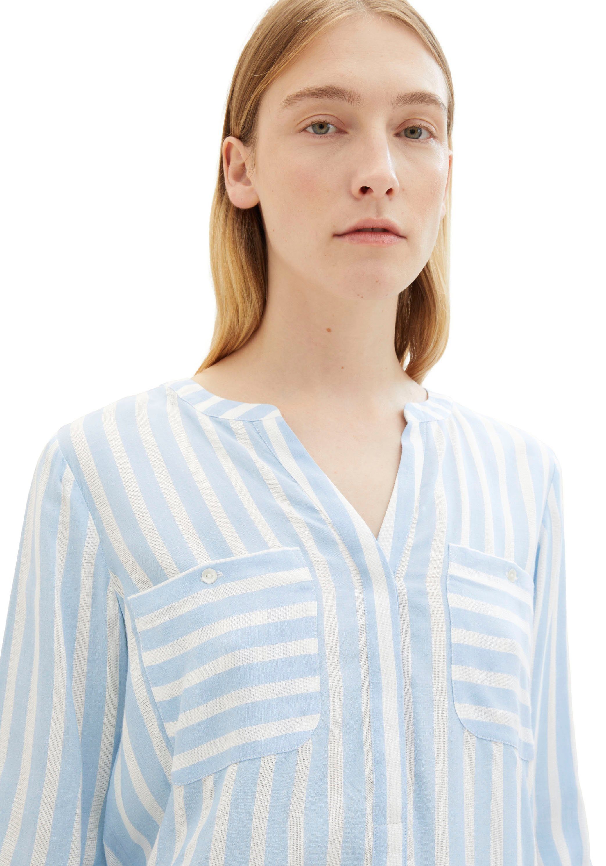 Tom Tailor Blouse zonder sluiting met verborgen knoopsluiting