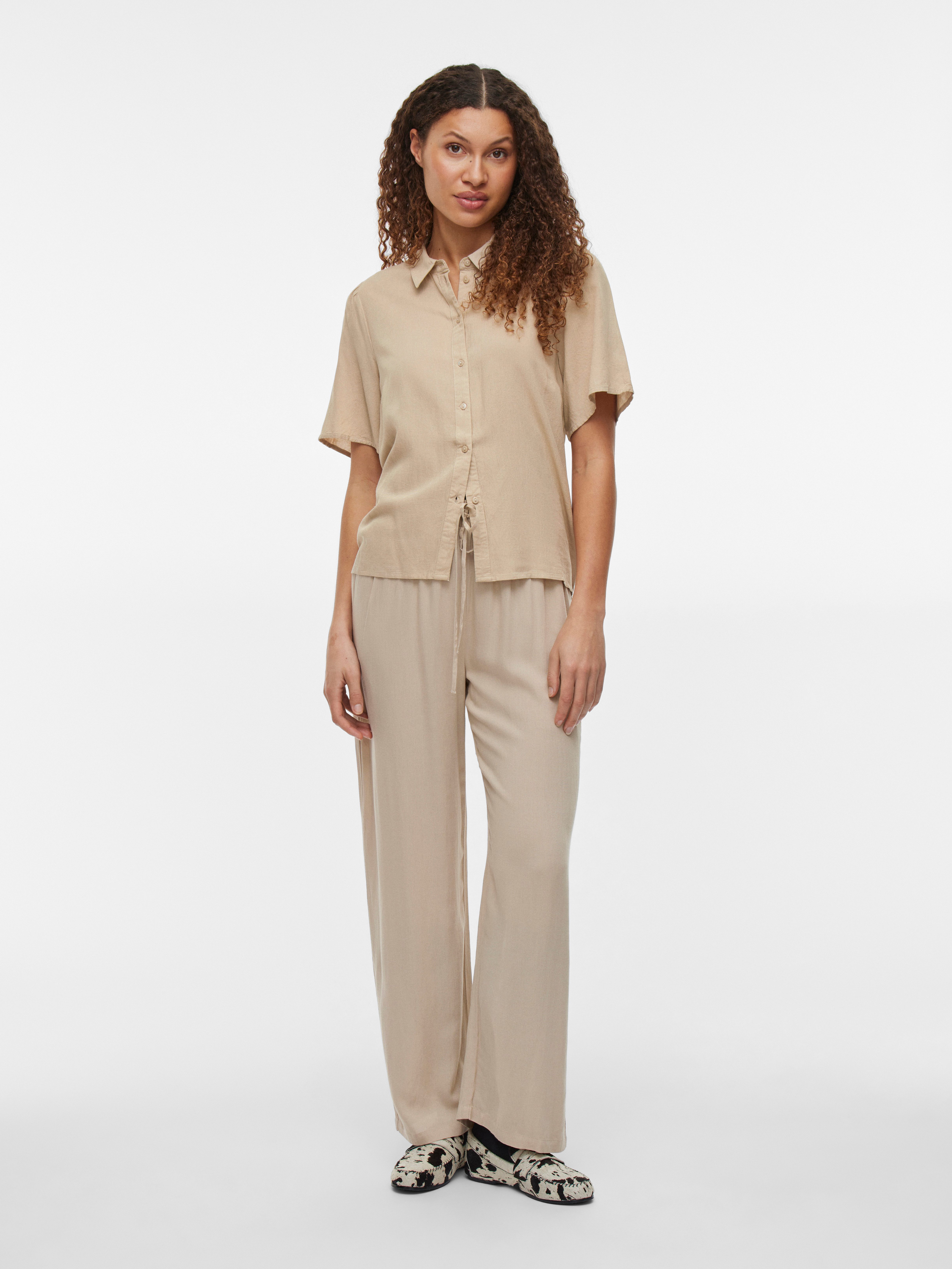 Vila Blouse met korte mouwen VIPRICIL S/S NEW SHIRT - NOOS