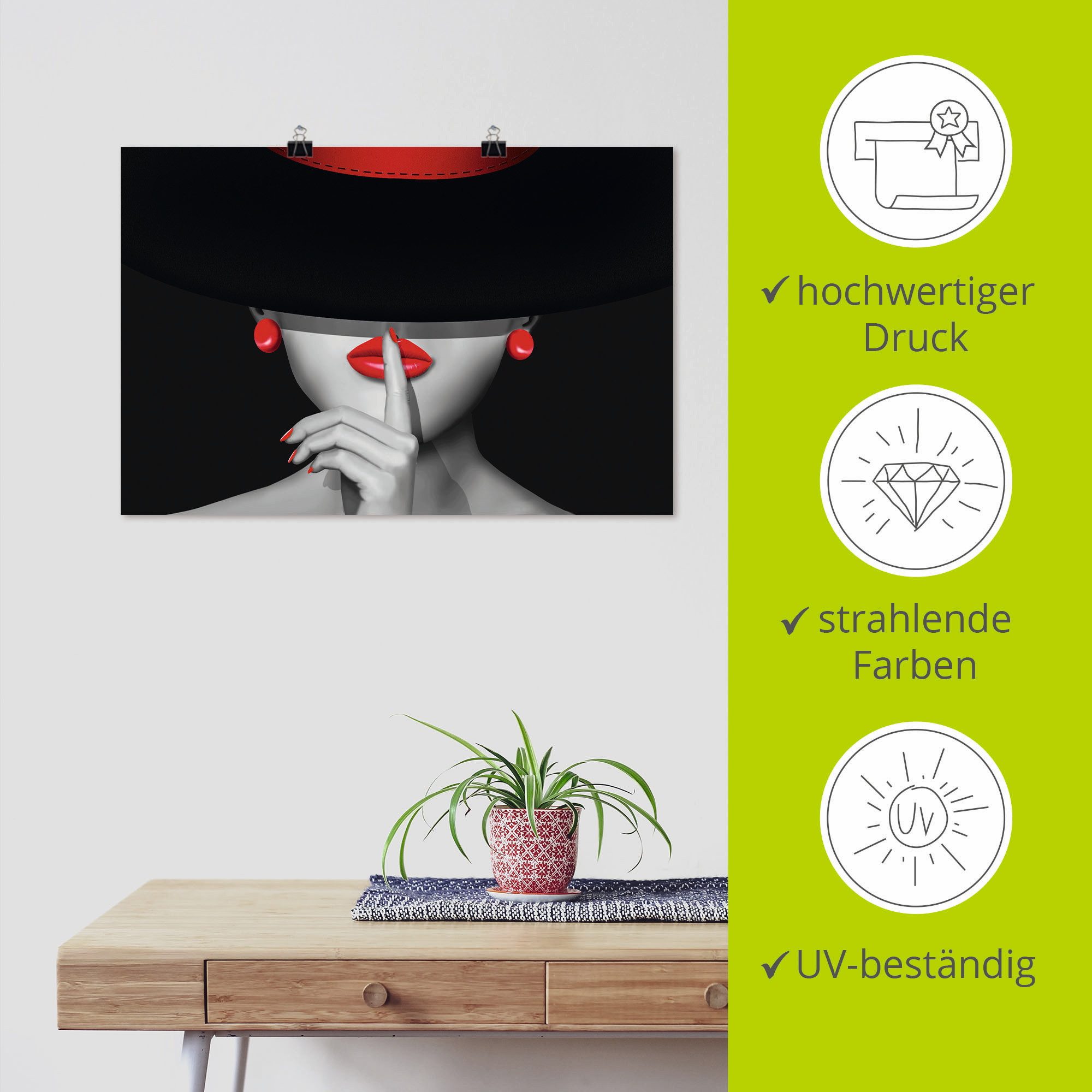 Artland Artprint Wees stil als artprint van aluminium, artprint voor buiten, artprint op linnen, poster, muursticker