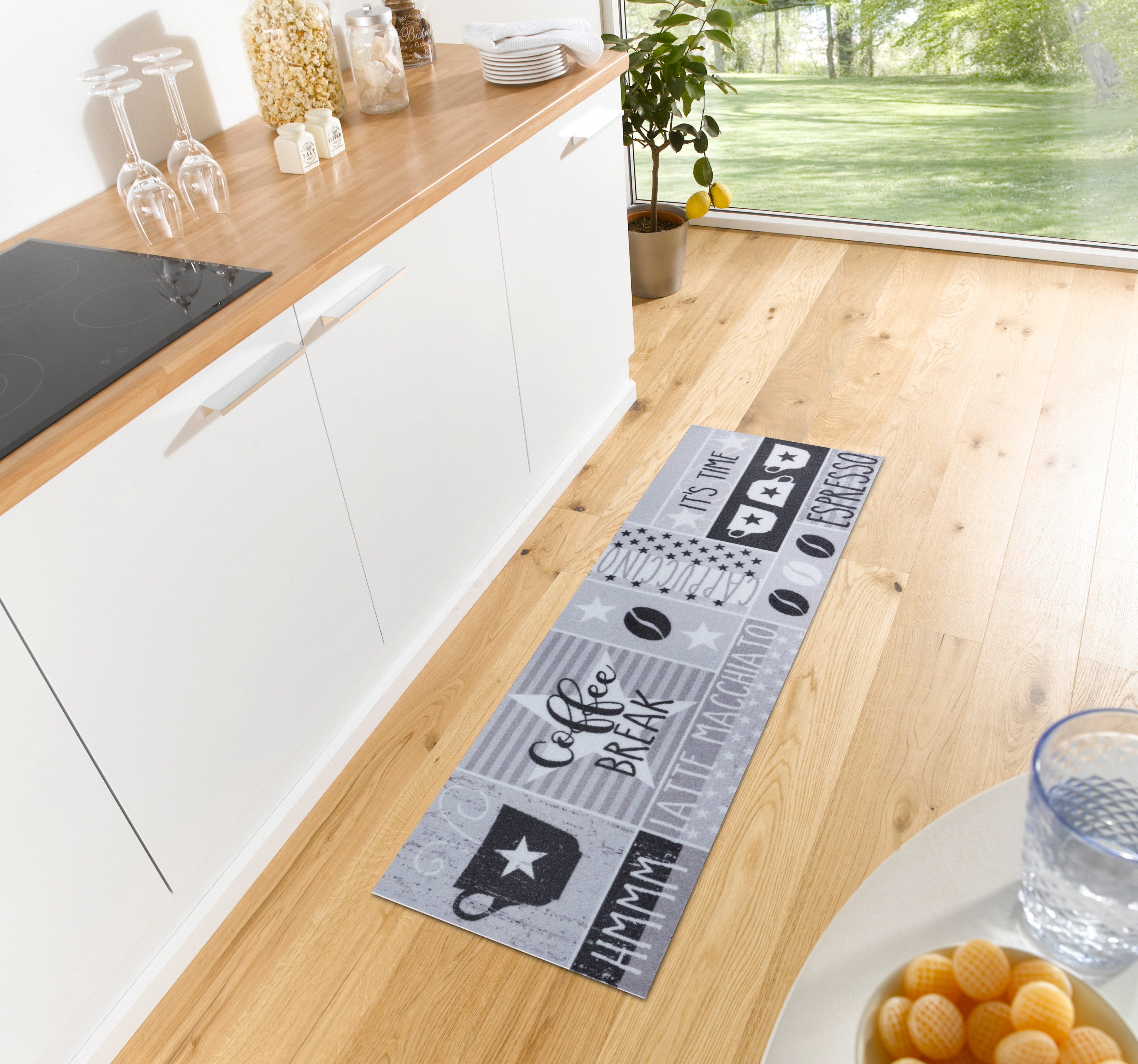 HANSE Home Keukenloper Its Time For Espresso Loper, antislip, keukenkleed, keuken, vloerkleed, gemakkelijk in onderhoud