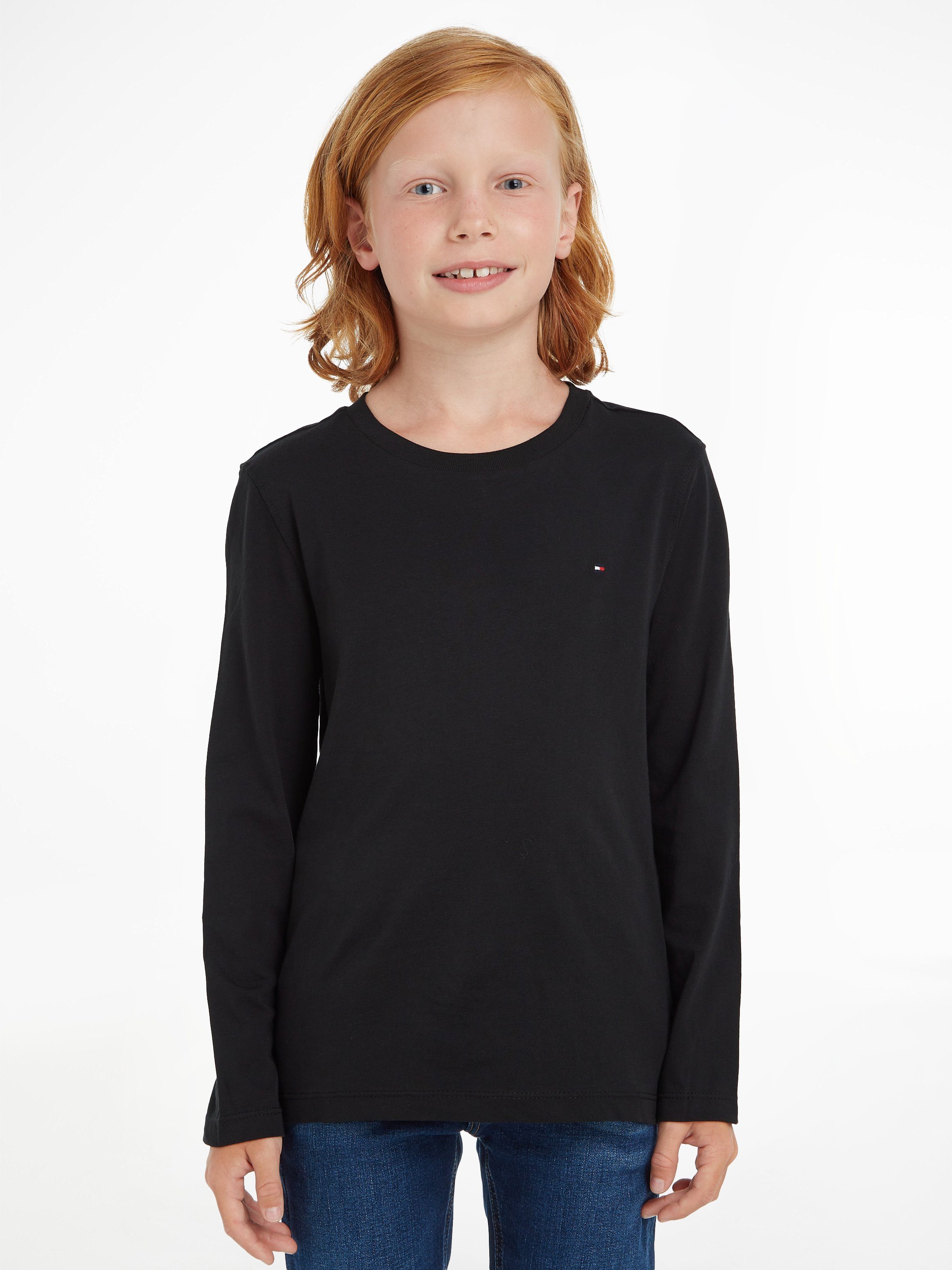 Tommy Hilfiger Shirt met lange mouwen BOYS BASIC CN KNIT L/S Kinderen Kids Junior MiniMe, voor jongens