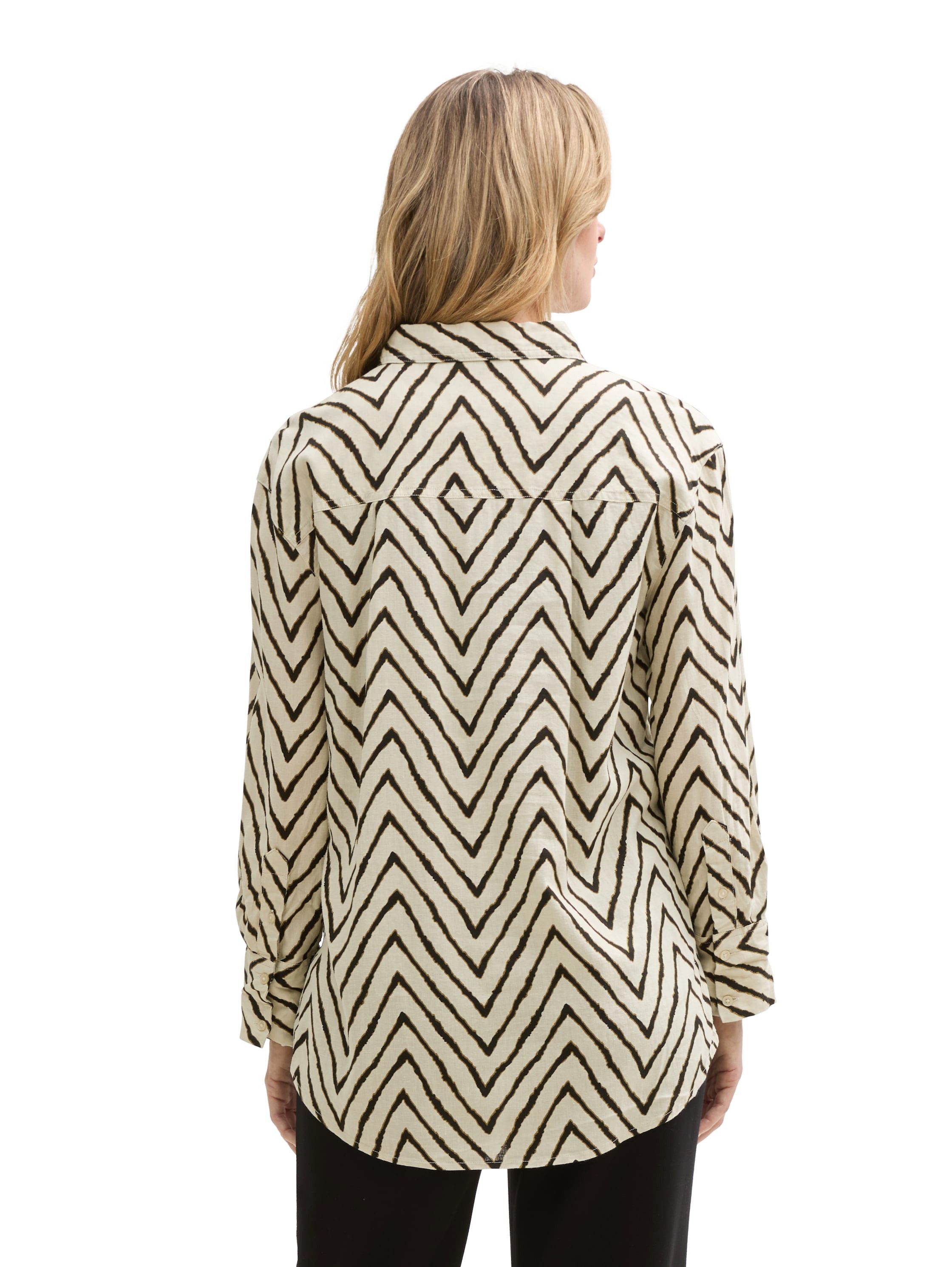 Tom Tailor Blouse met lange mouwen met zigzagpatroon