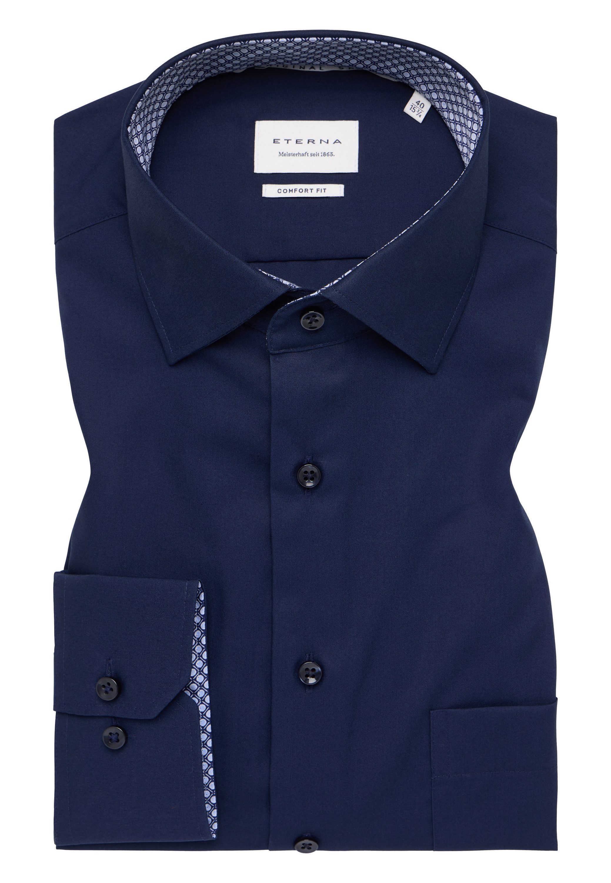 Eterna Overhemd met lange mouwen Comfort fit NON IRON (strijkvrij)