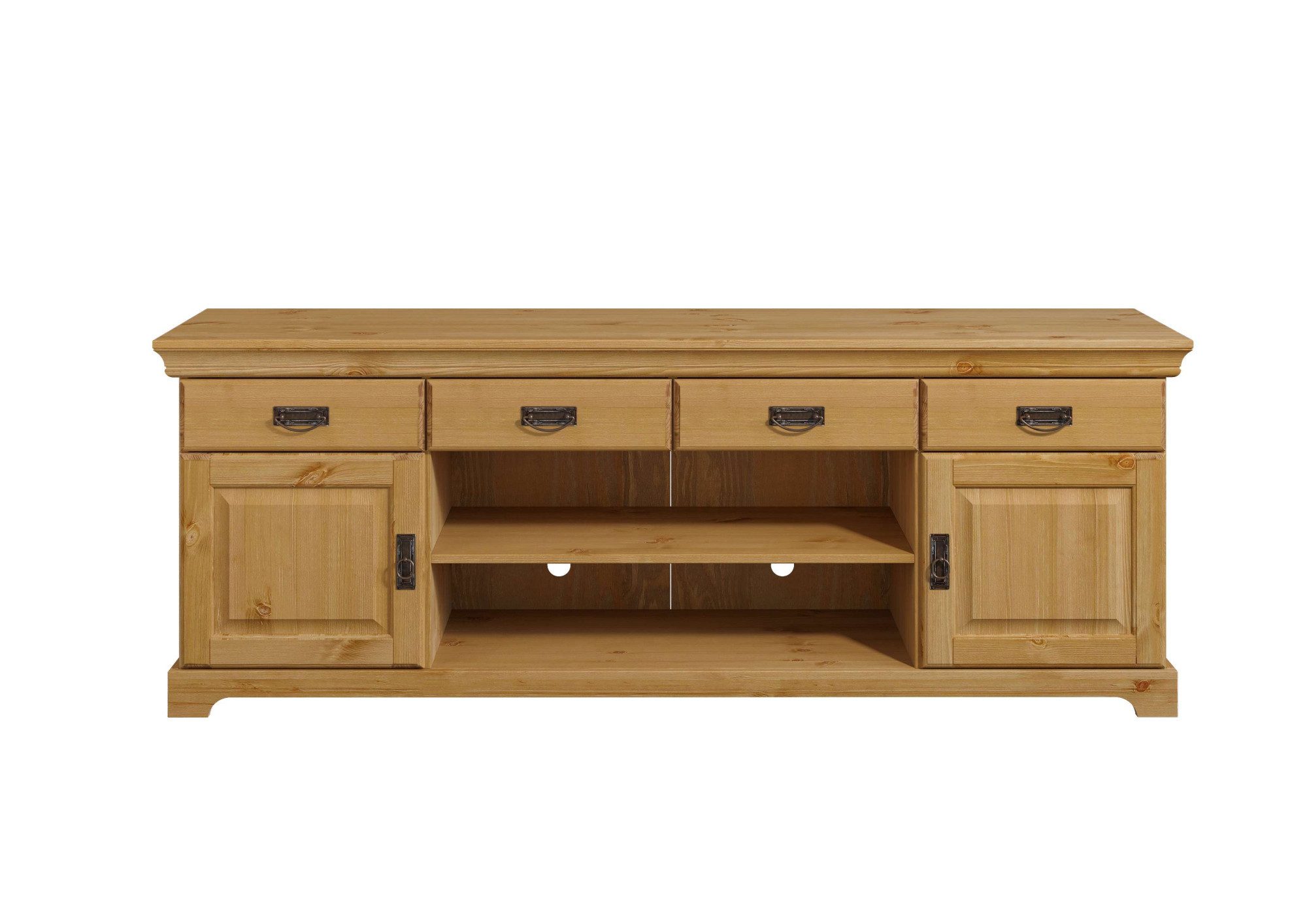 Home affaire Tv-meubel Rügen gecertificeerd massief hout, breedte 180 cm, in landhuisstijl