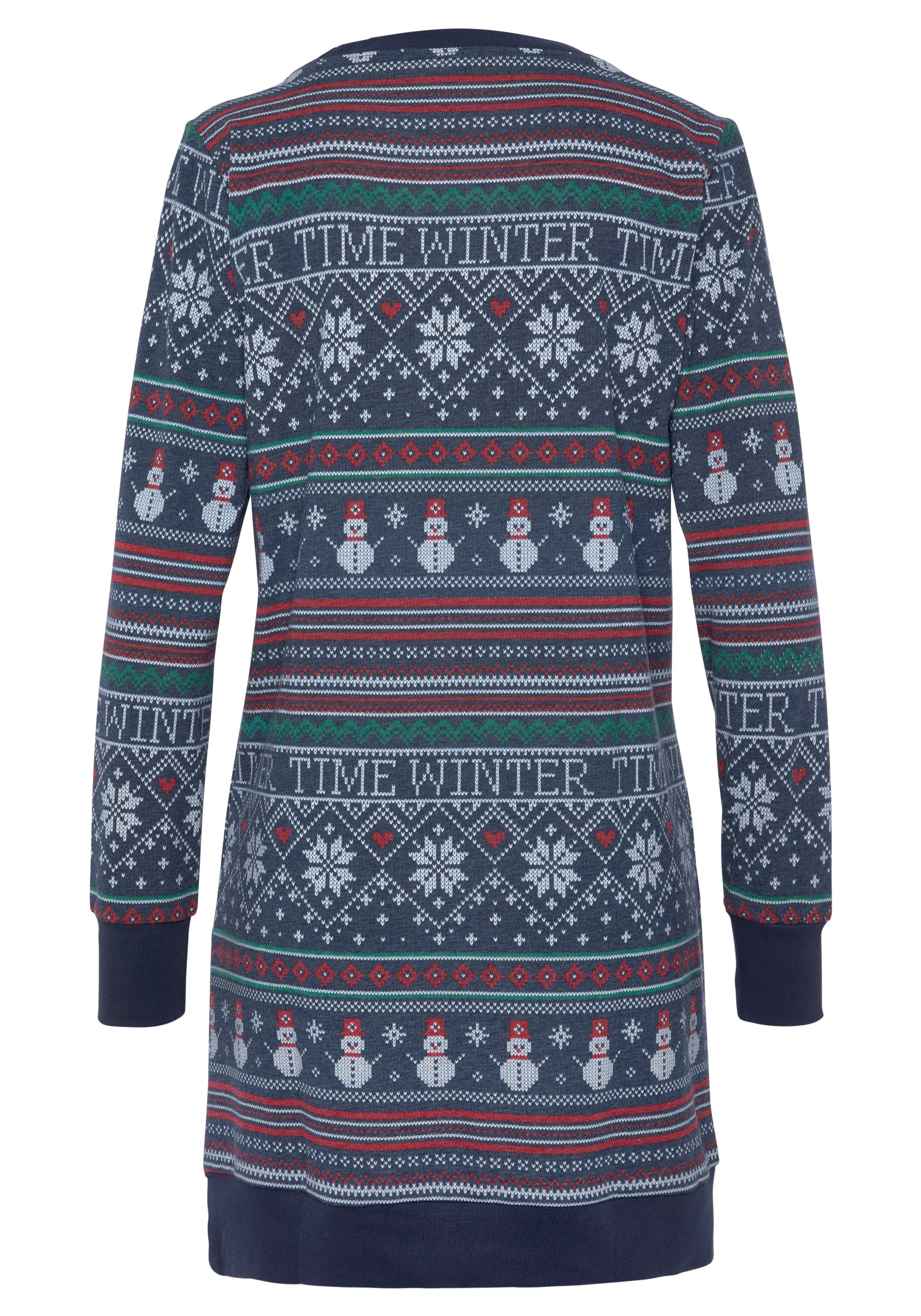 Lascana Nachthemd met winterse print