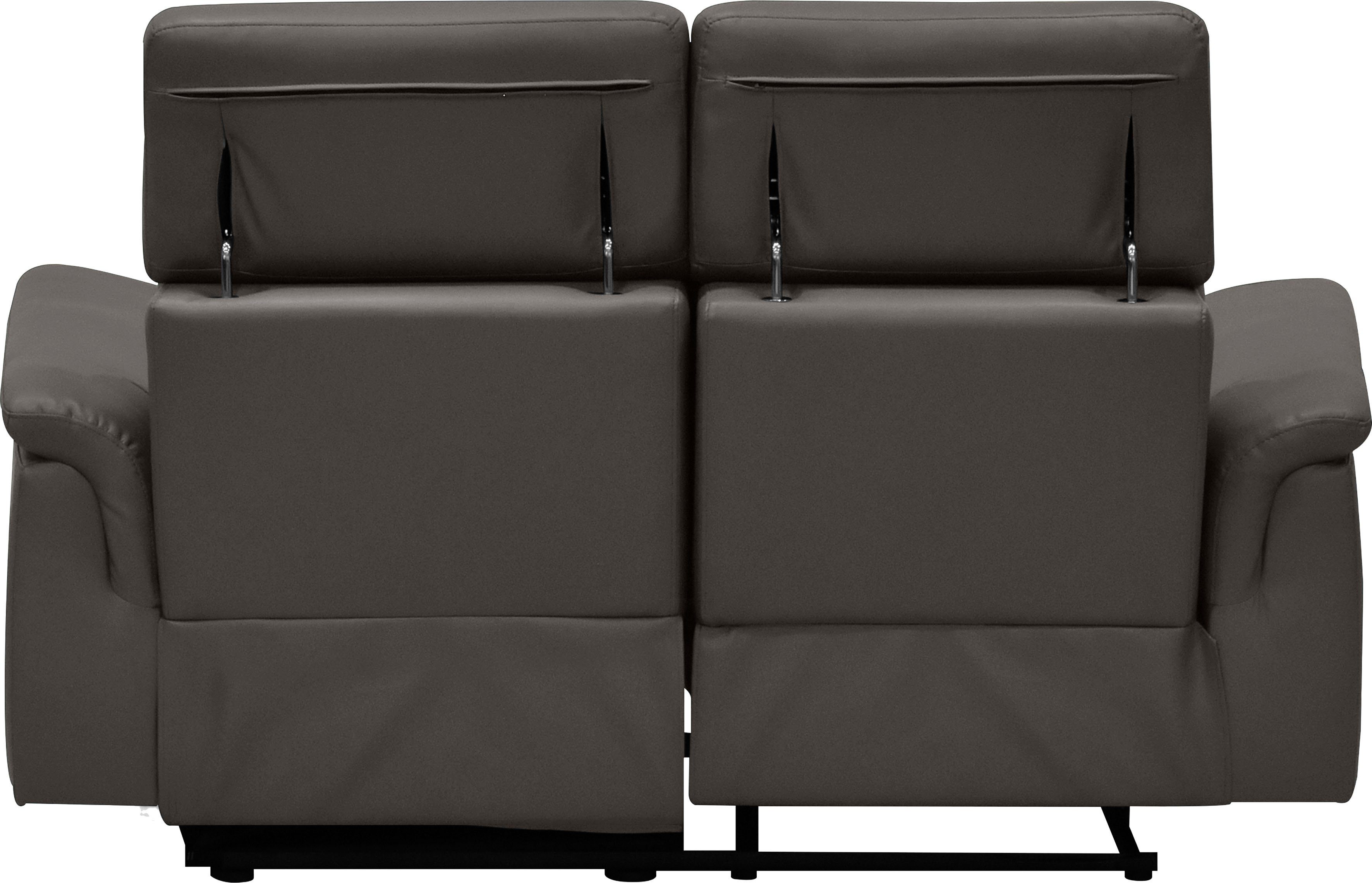 Places of Style 2-zitsbank Pareli 172 cm, handmatige en elektrische relaxfunctie USB, hoofdsteunverstelling, LED, in echt leer, kunstleer, web