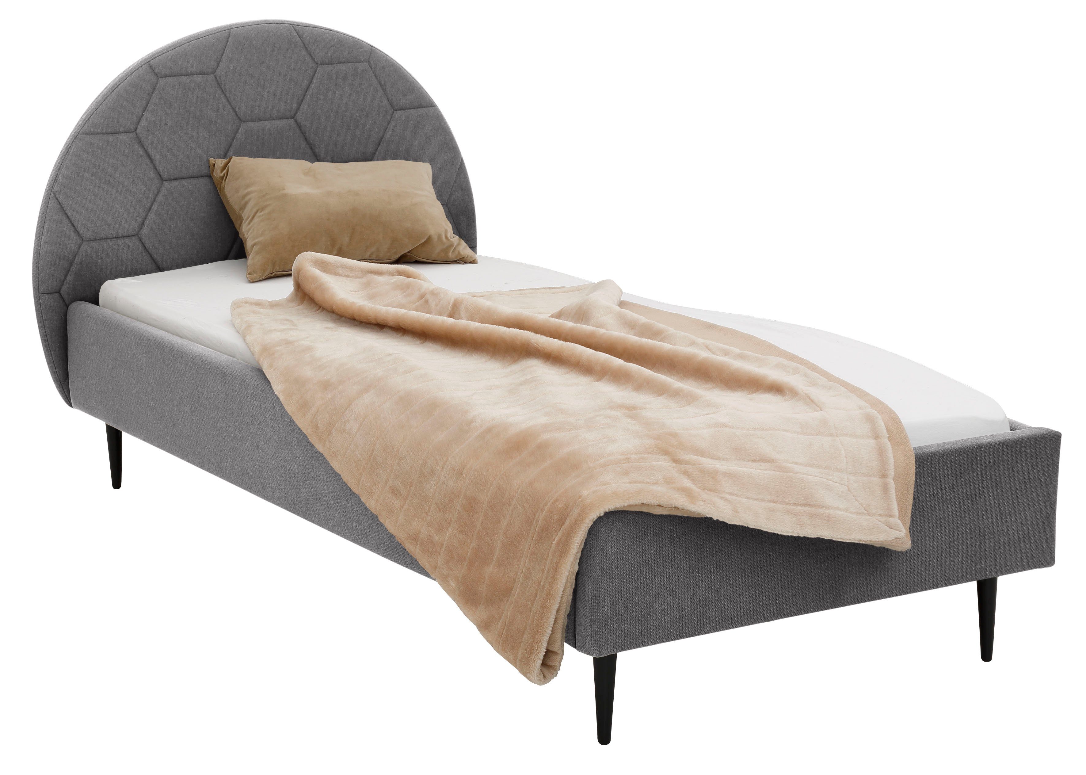 Lüttenhütt Gestoffeerd bed Gebko prettig bekleed hoofdbord met decoratief honingraatmotief