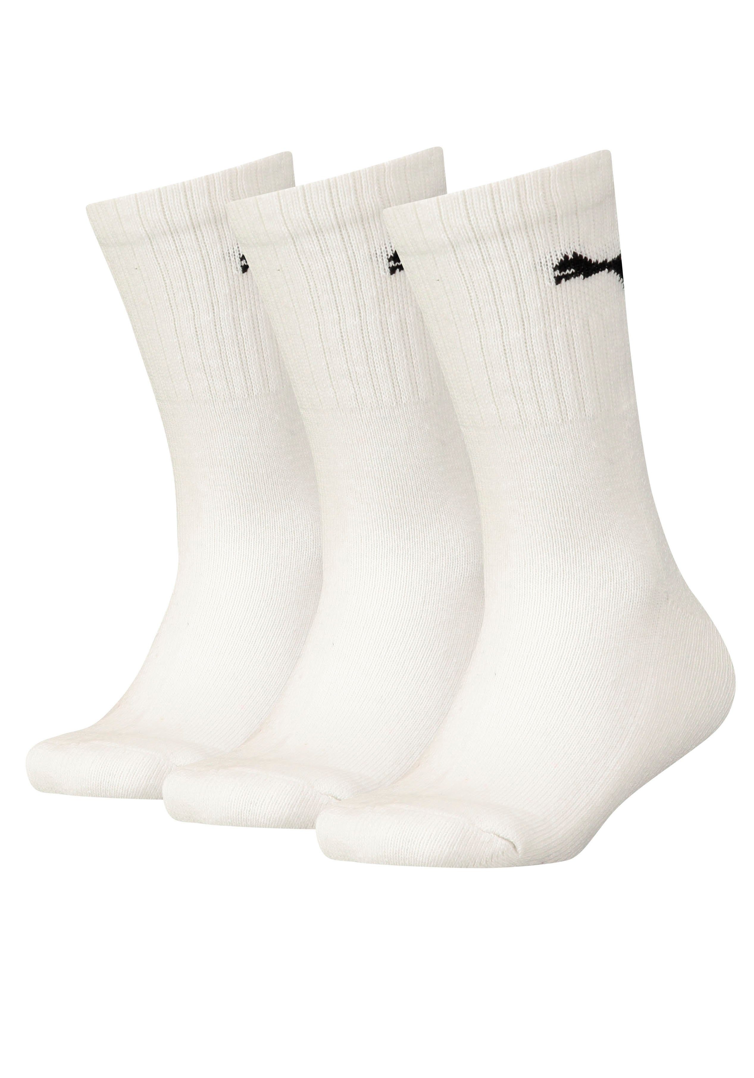 PUMA Sokken PUMA KIDS CREW SOCK 3P Junior met klassieke rib (3 paar, 3 paar) kinderen sokken maat 31-34 wit