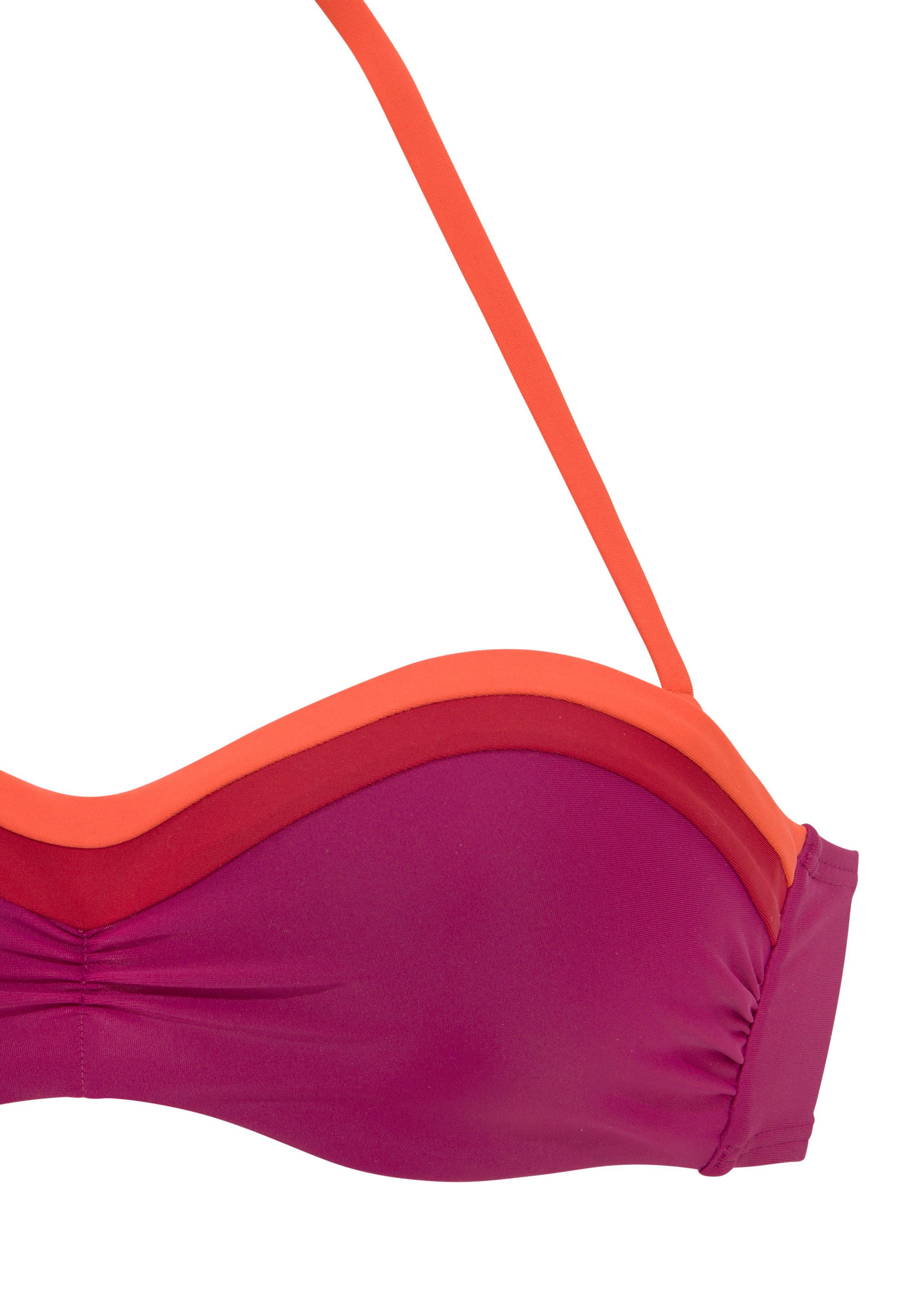s.Oliver RED LABEL Beachwear Beugelbikinitop in bandeaumodel Yella met contrastkleurige details